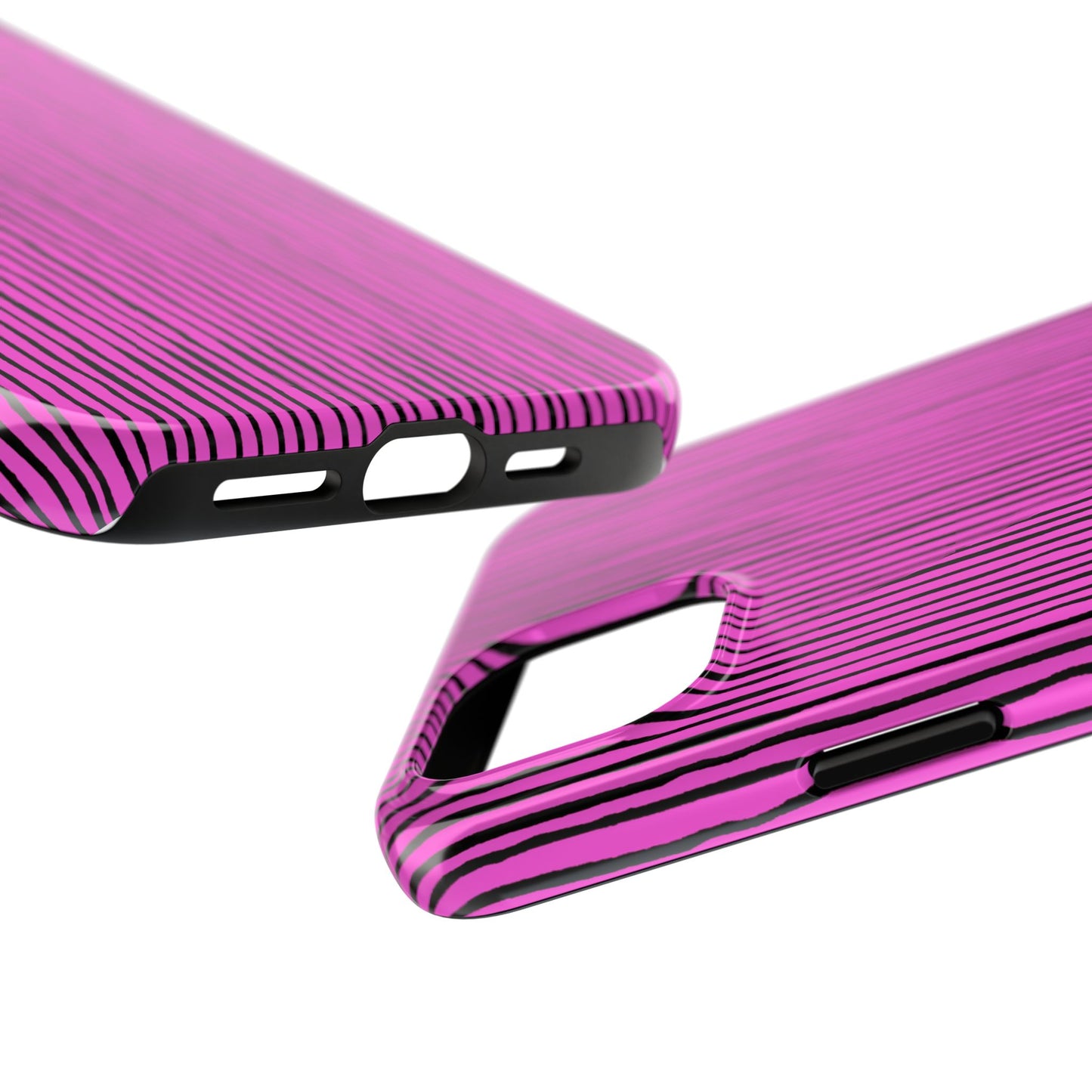 Quirky Pin Stripe Pink / Black Phone Case
