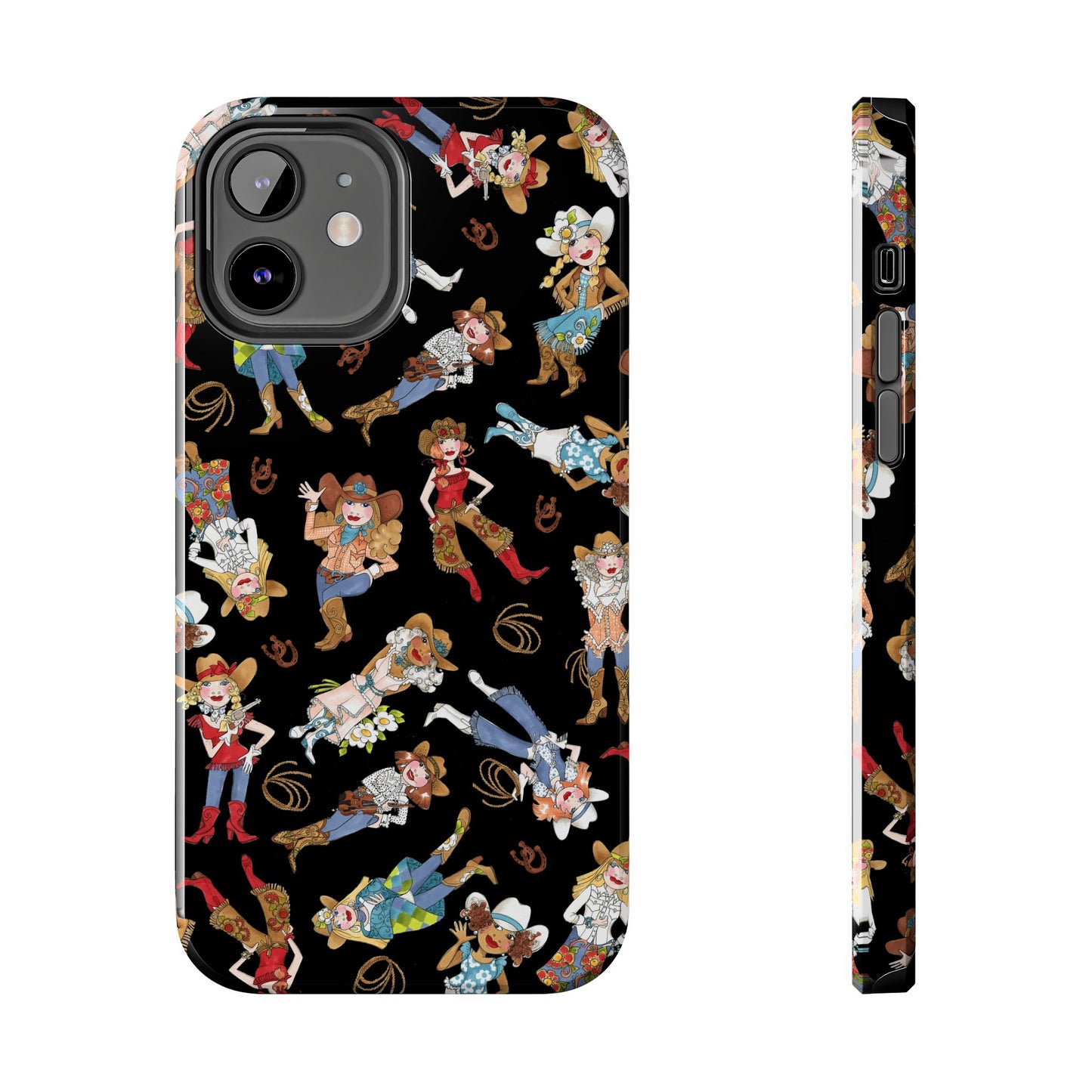 Tossed Cowgirls Black Phone Case