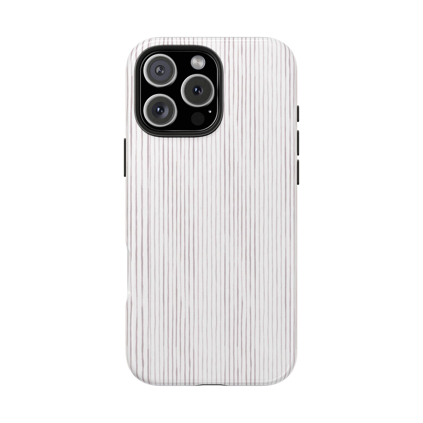 Happy Stripe White / Silver Phone Case