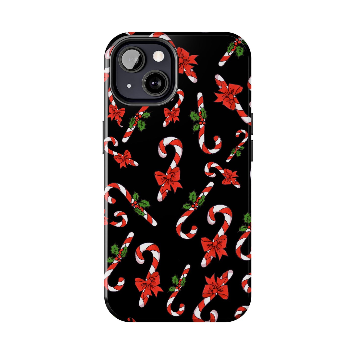 Candy Cane Crowd Black Phone Case