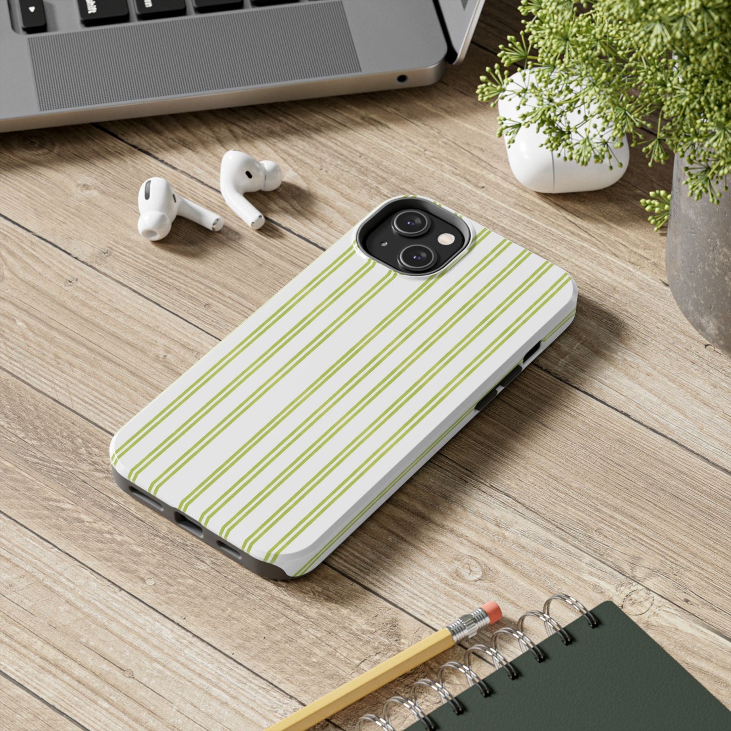 Green Double Stripe Phone Case