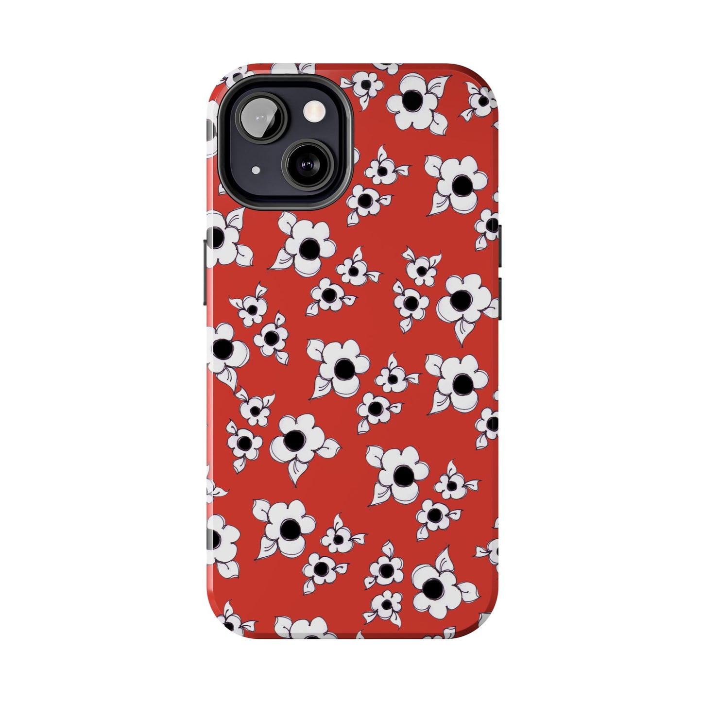 Daisy Cluster Red / Black Phone Case