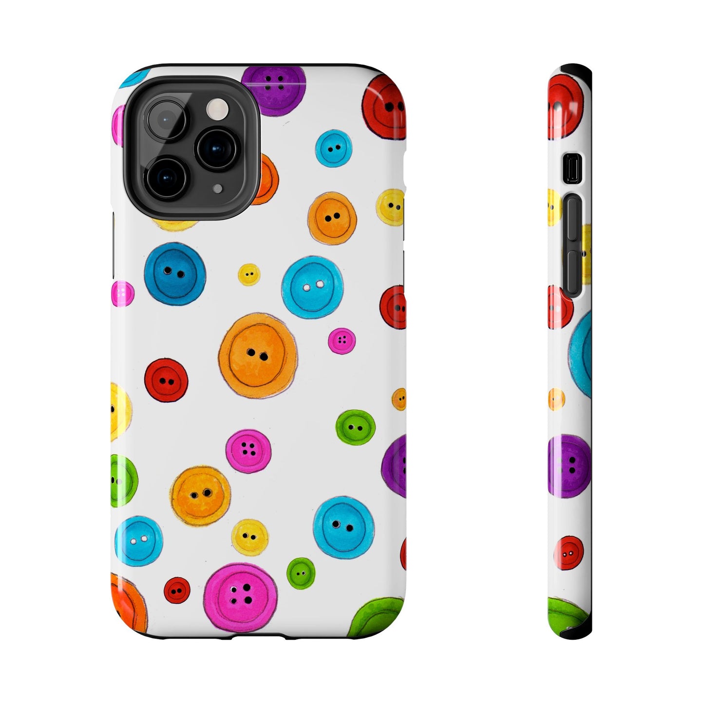 Button Dots White Phone Case