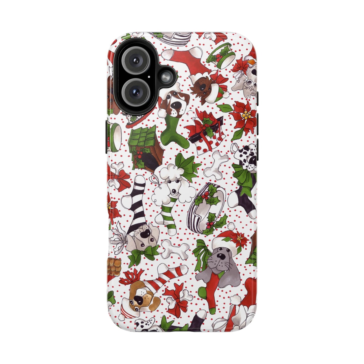 Holiday Fun Toss White / Red Phone Case