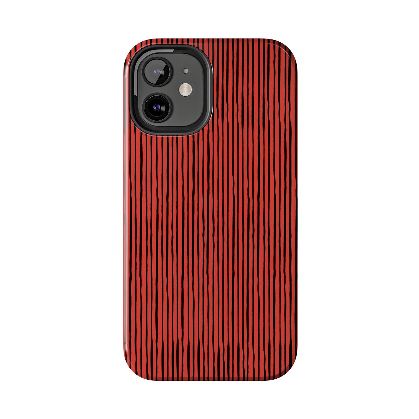 Quirky Pin Stripe Red / Black Phone Case