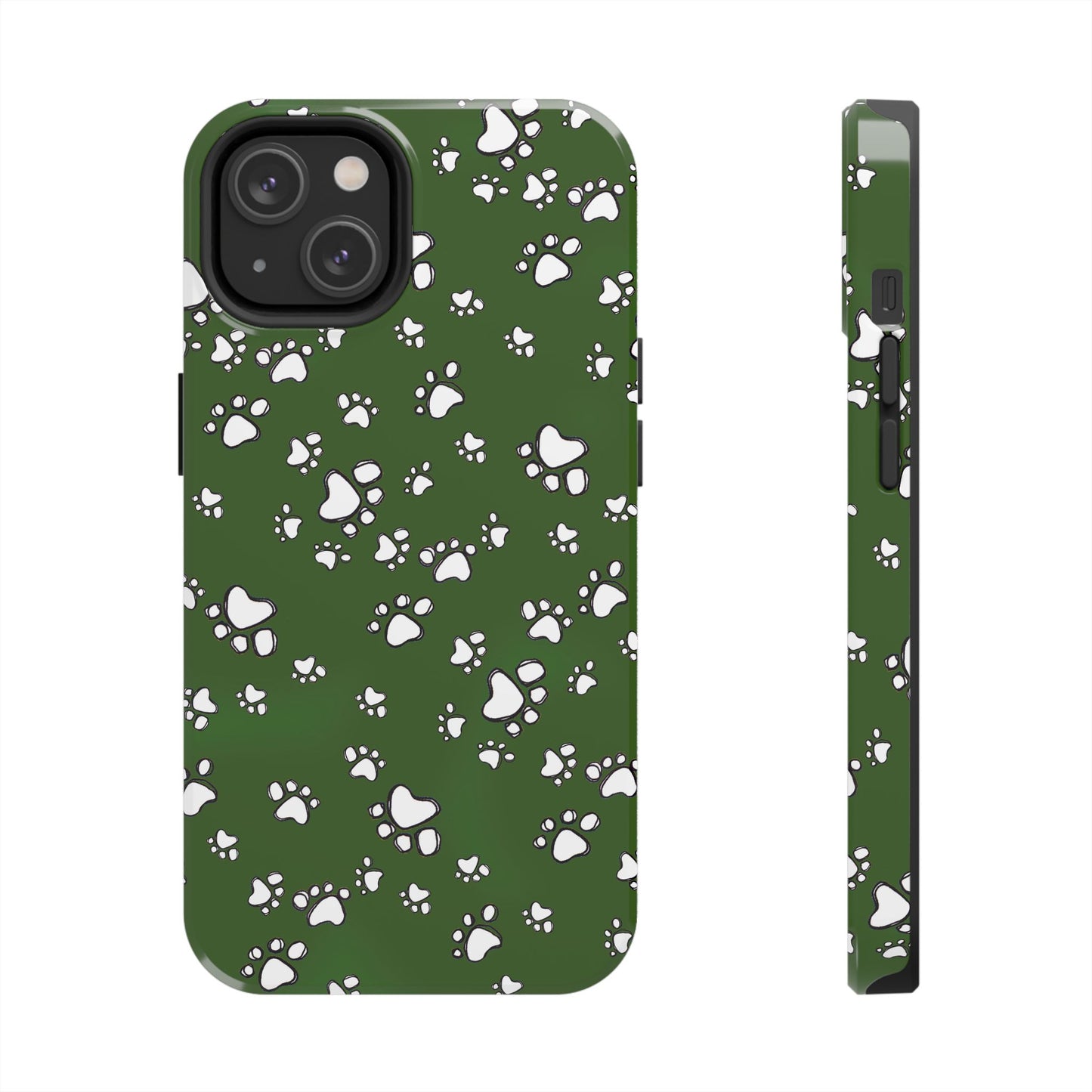 Paw Flakes Green Phone Case