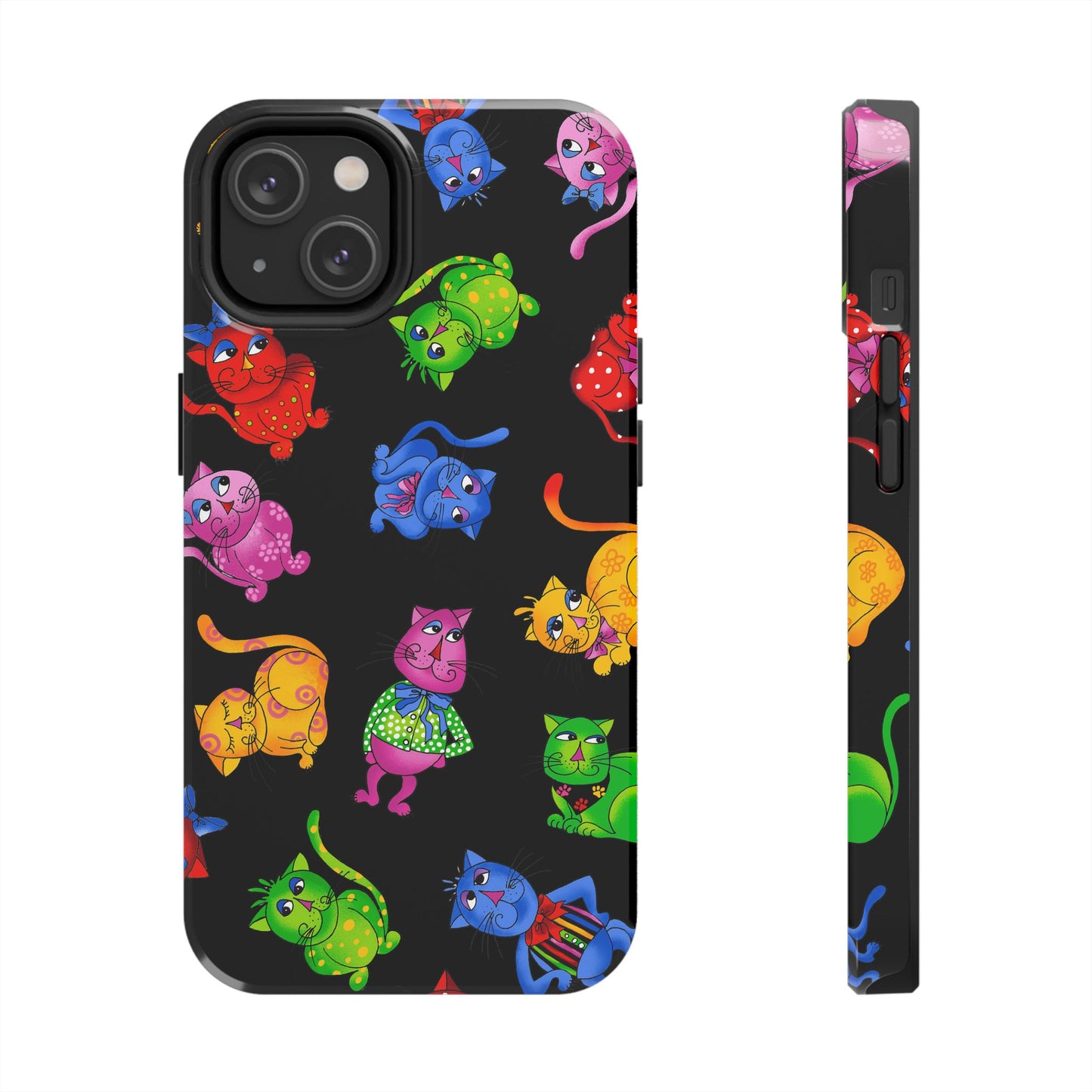 Tossed Cool Cats Black Phone Case