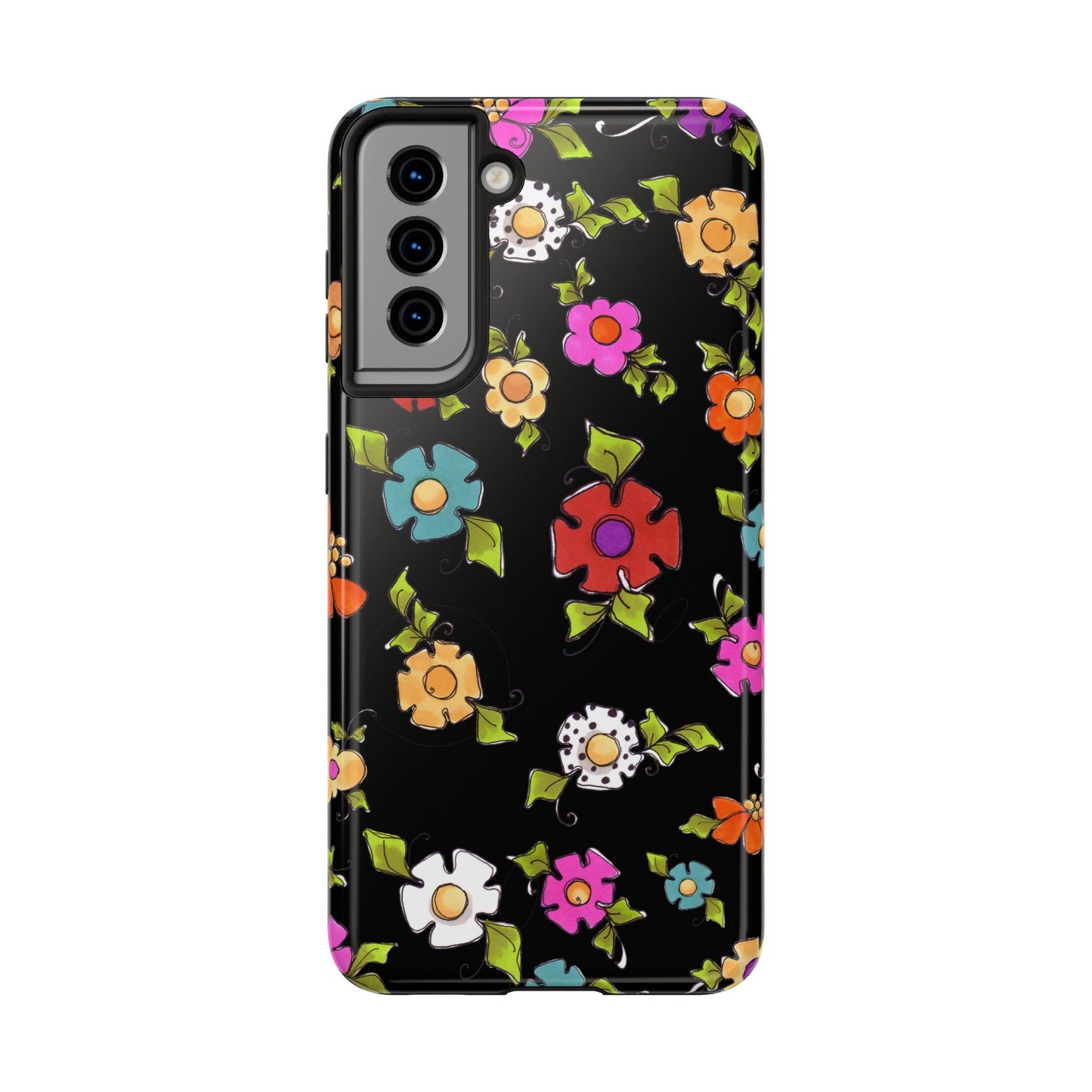 Dog Blooms Black Phone Case