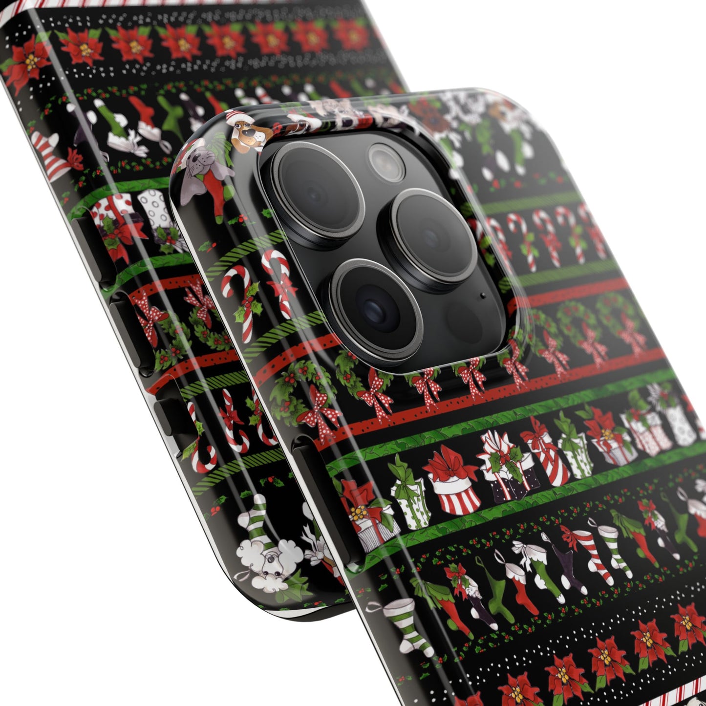 Holiday Borders Black Phone Case