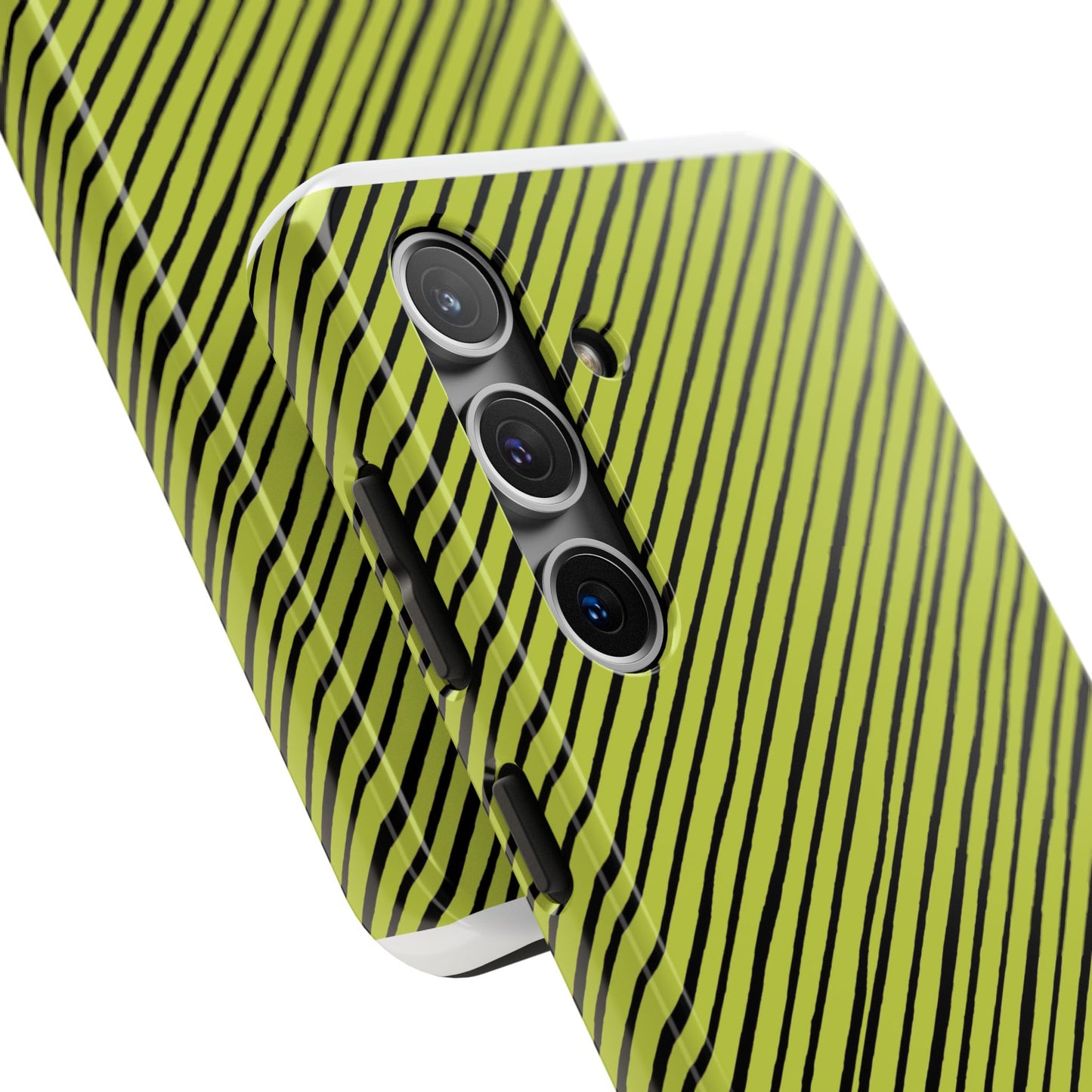 Quirky Bias Stripe Green / Black Phone Case