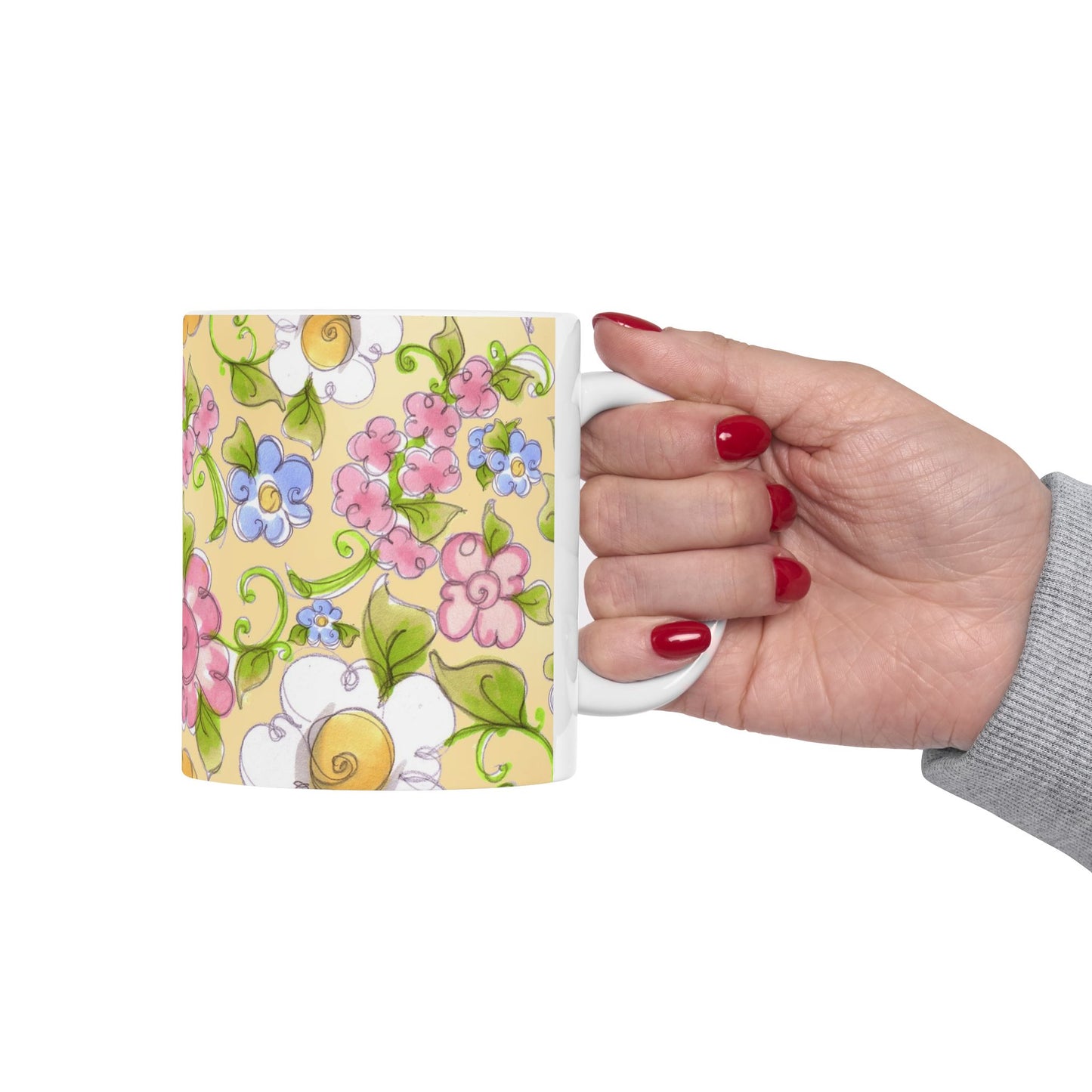 Flower Frolic Yellow Cup