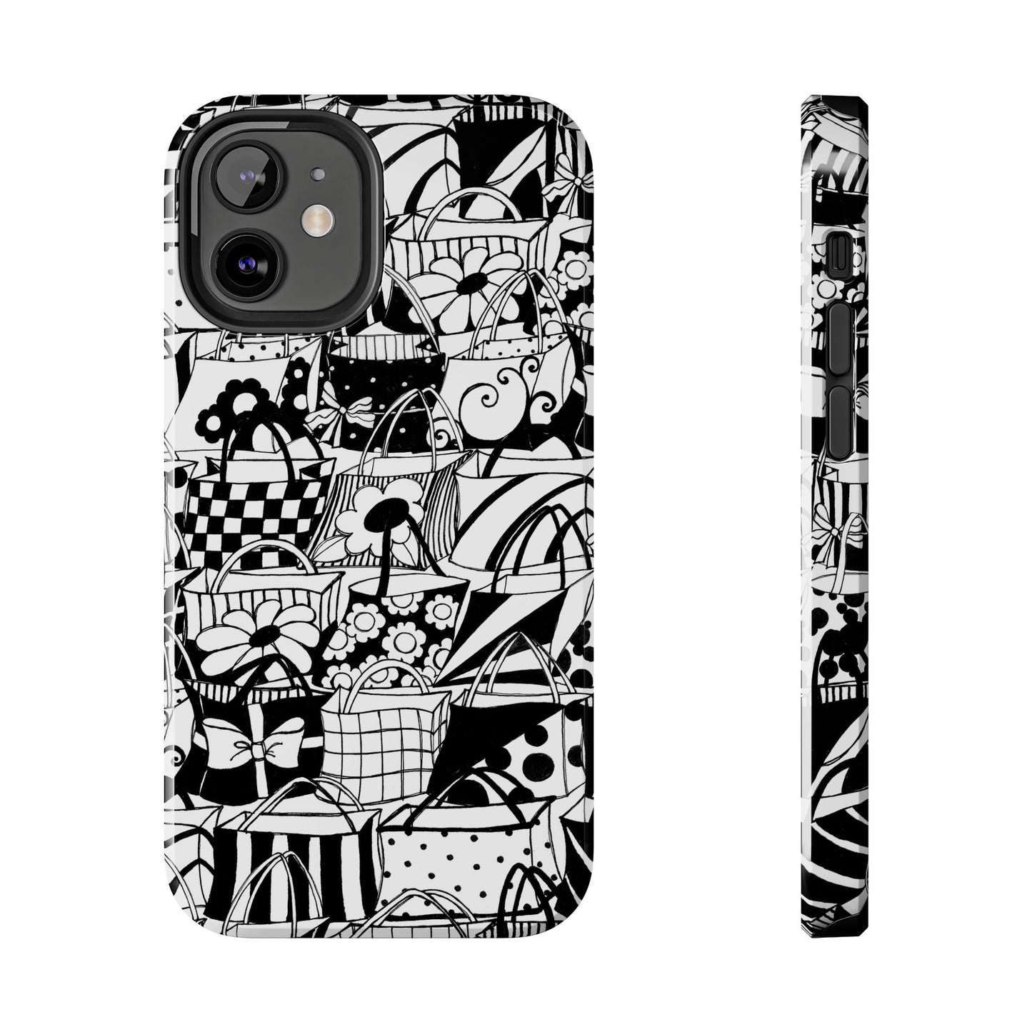 Totally Black / White Phone Case