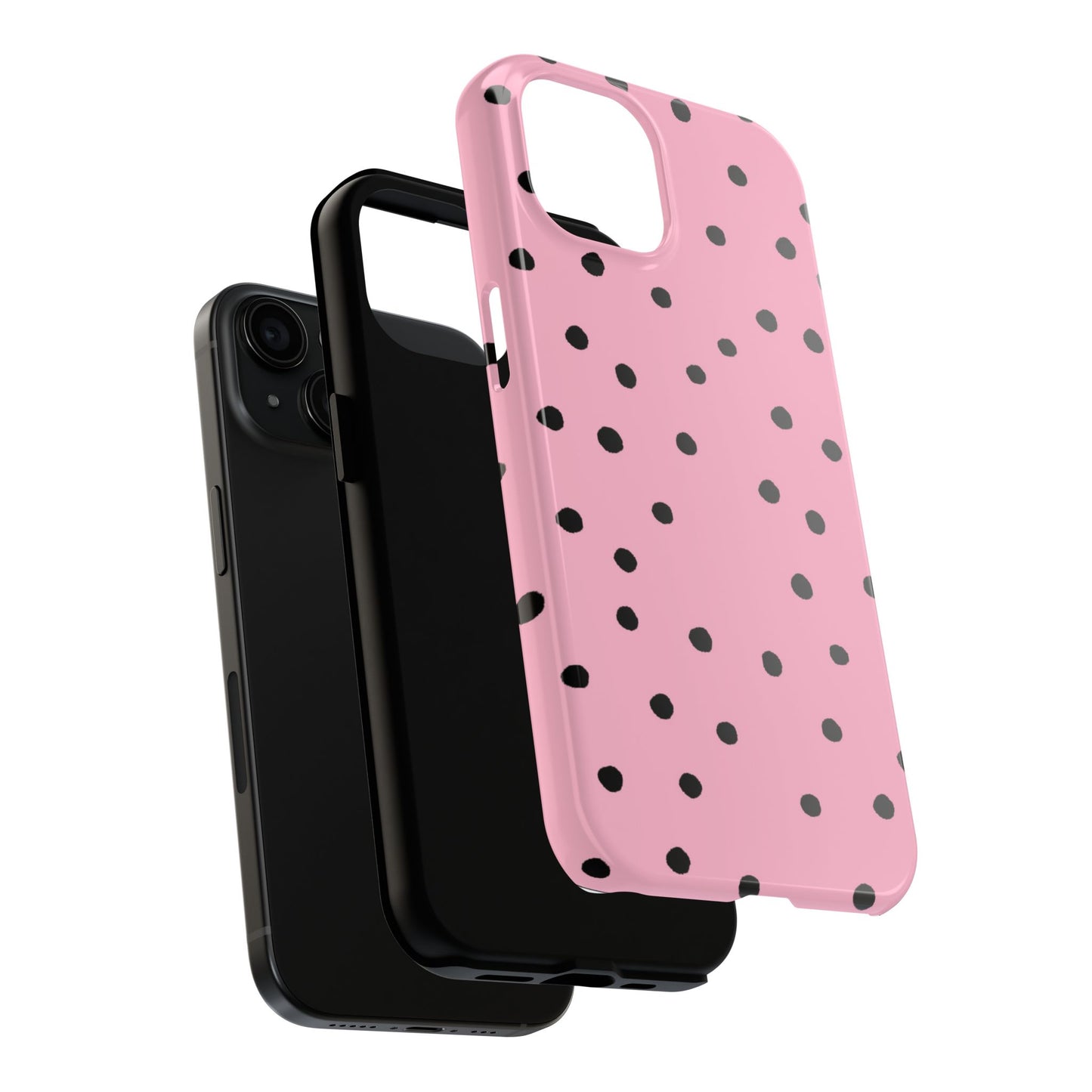 Dinky Dots Pink / Black Phone Case