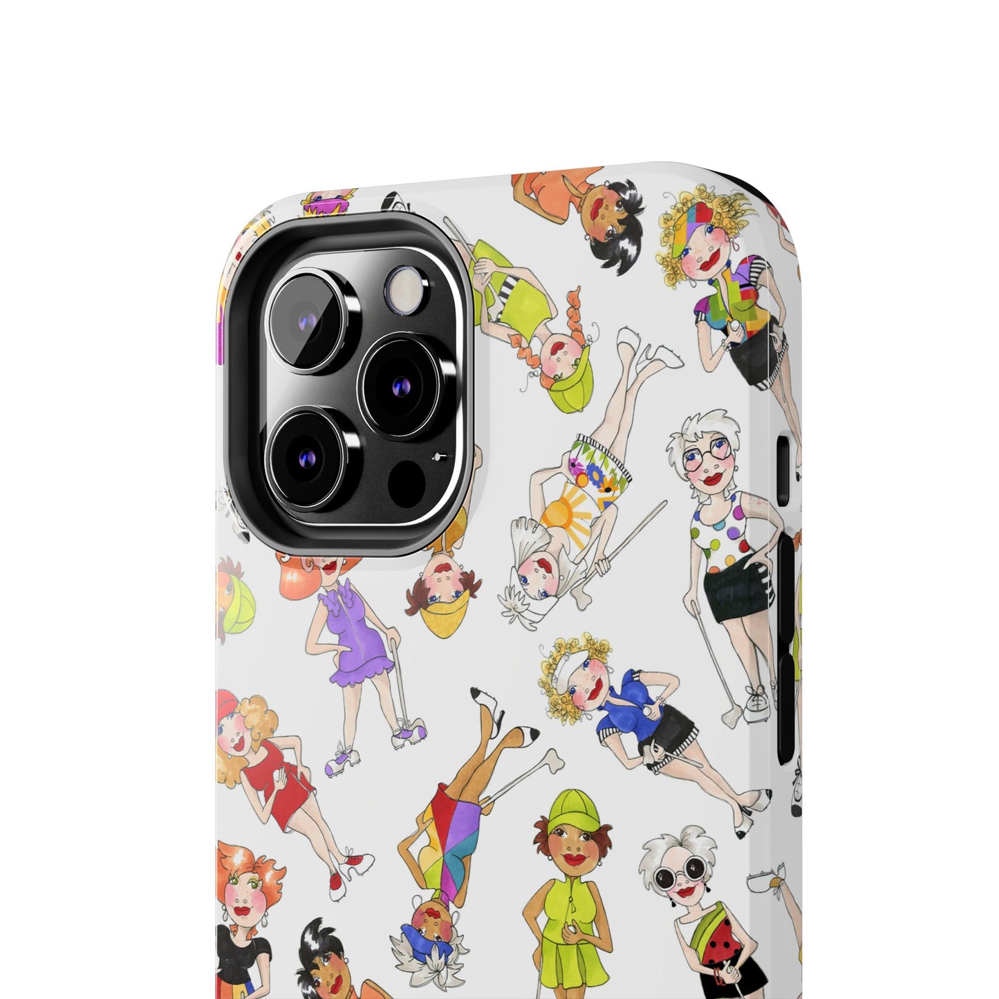 Tossed Golfer Girls White Phone Case