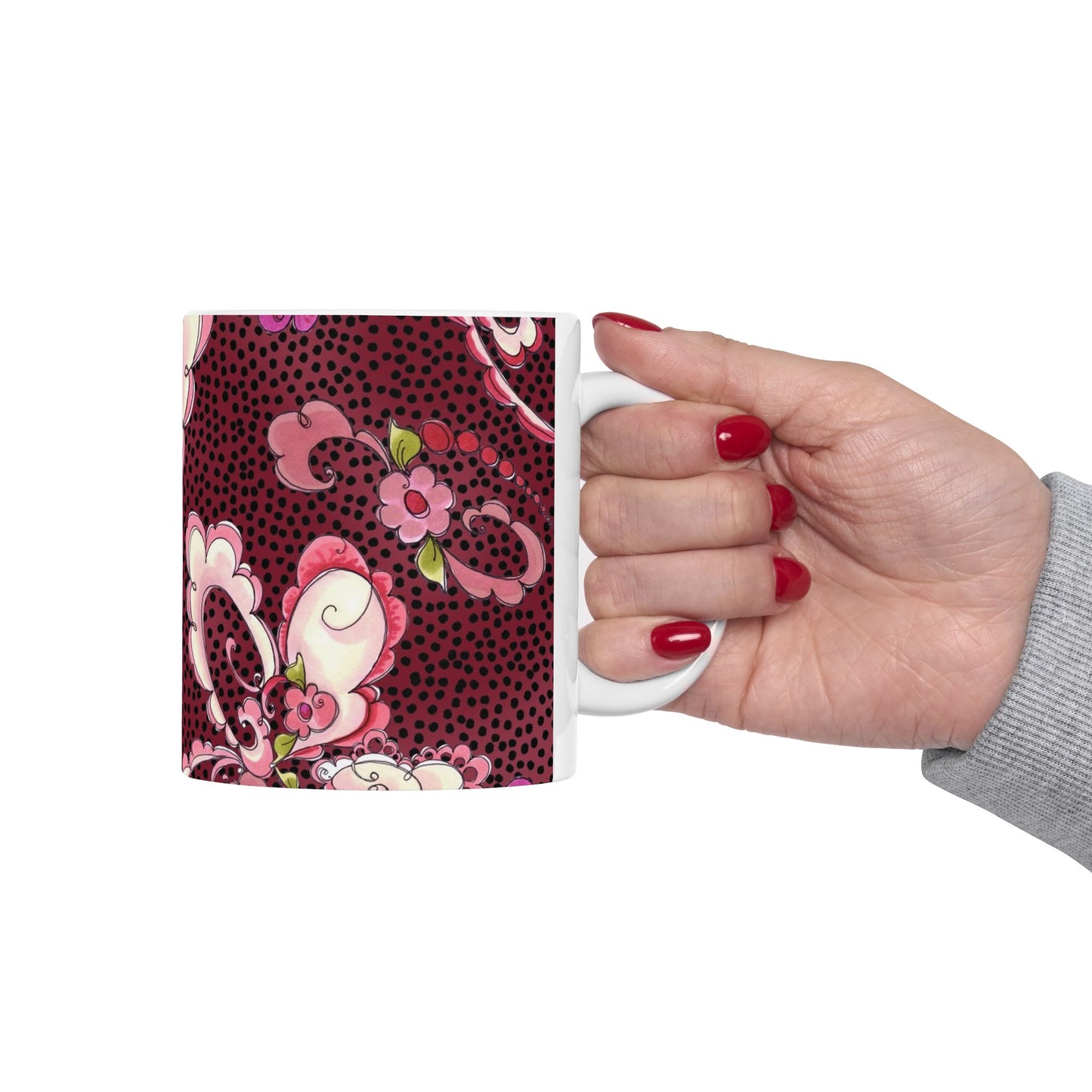 Paisley Flow Magenta Cup
