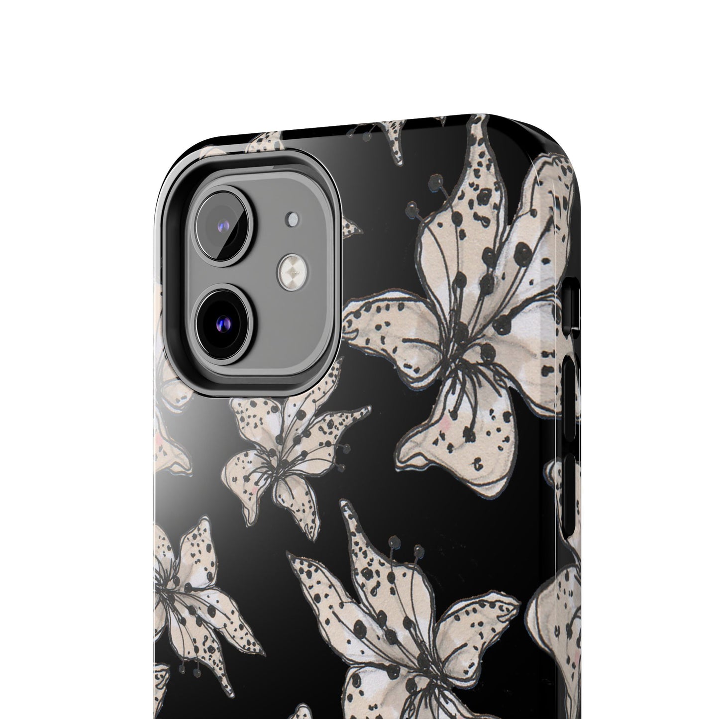Spotted Lilies Black Phone Case