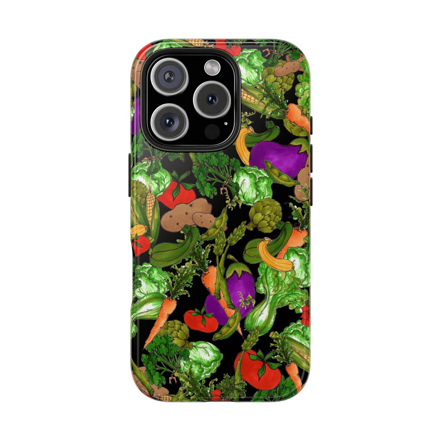 Veggie Jungle Black Phone Case