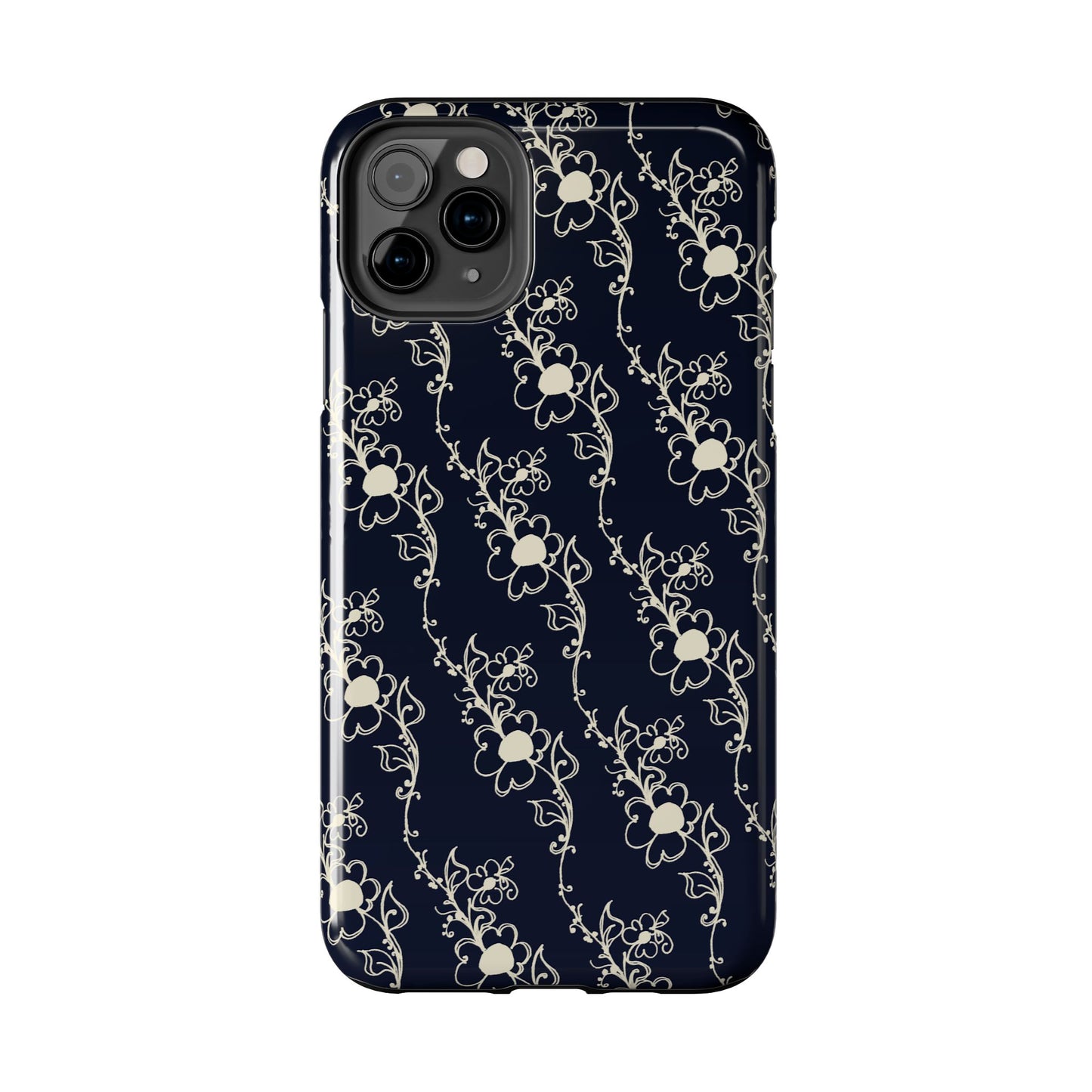 Diagonal Daisies Black / Ivory Phone Case