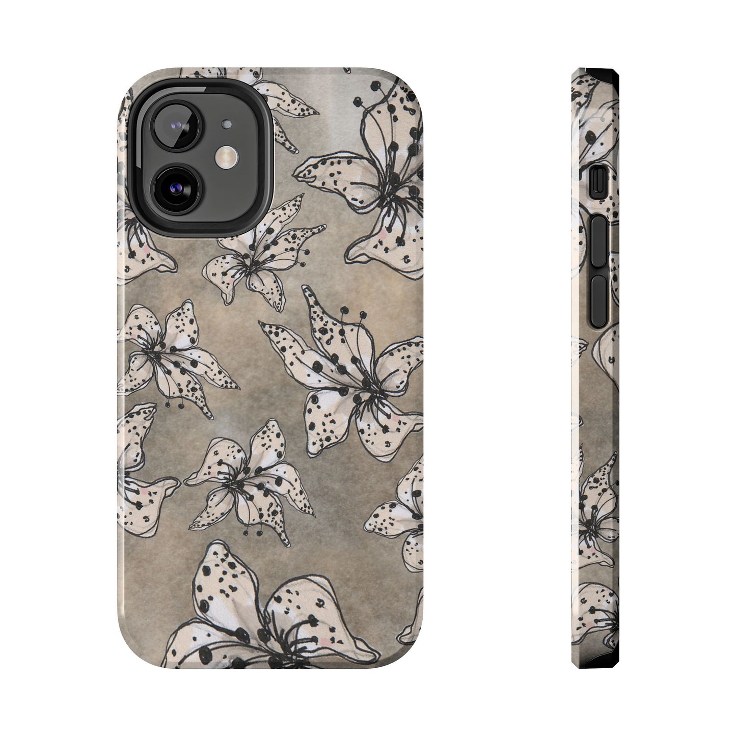Spotted Lilies Gray Phone Case