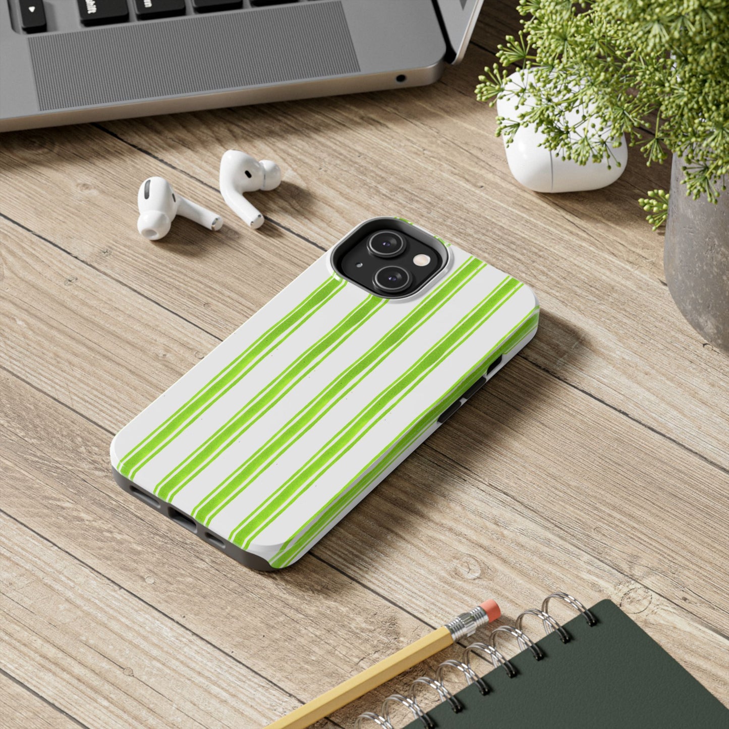 Awning Stripe Lime Phone Case