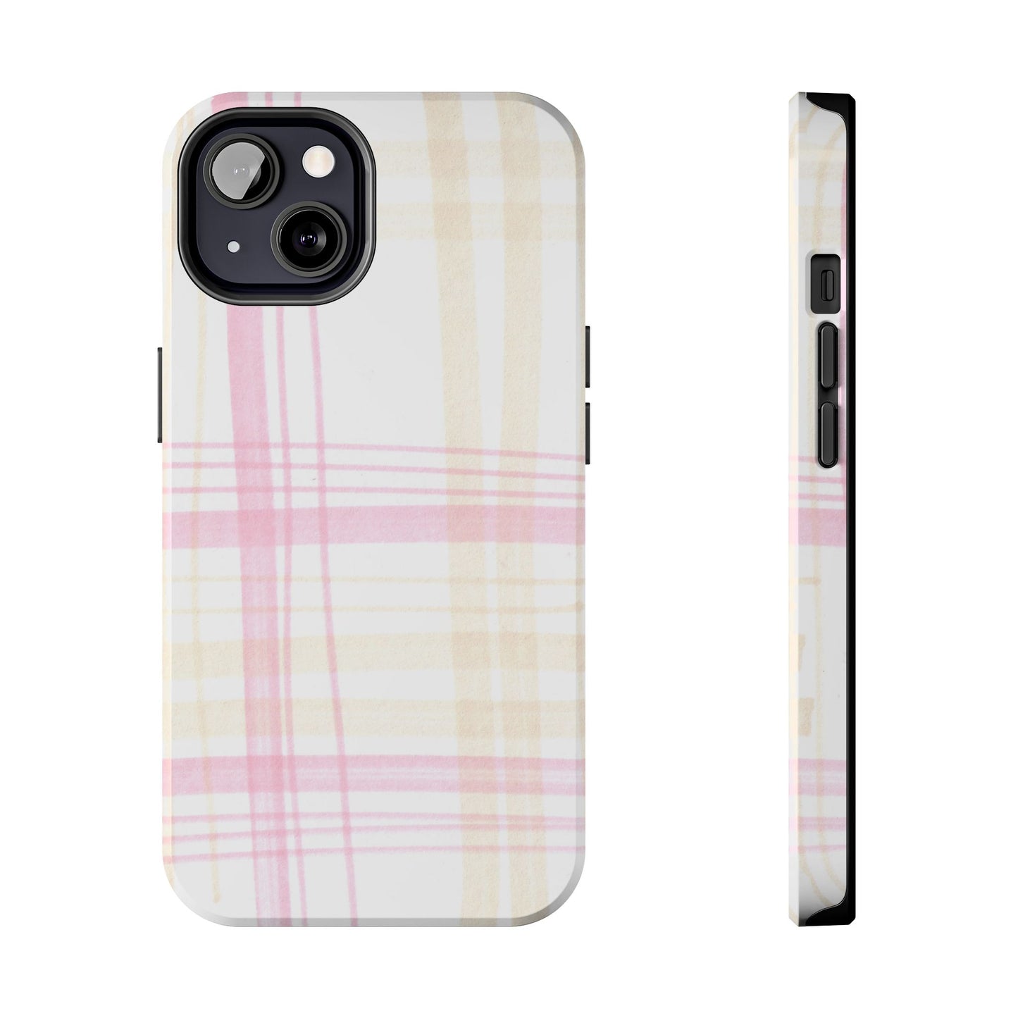 Flower Model Plaid Phone Case