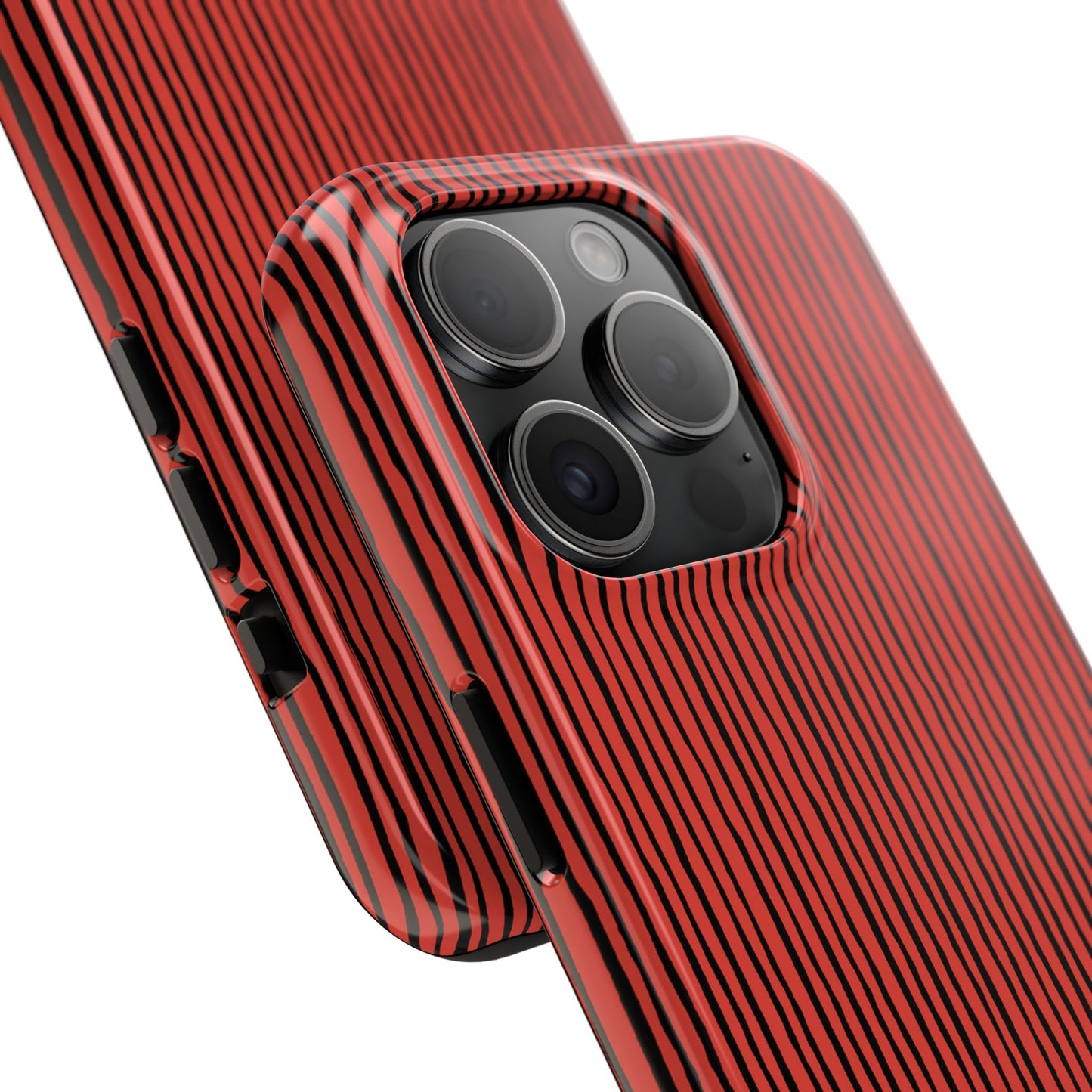 Quirky Pin Stripe Red / Black Phone Case
