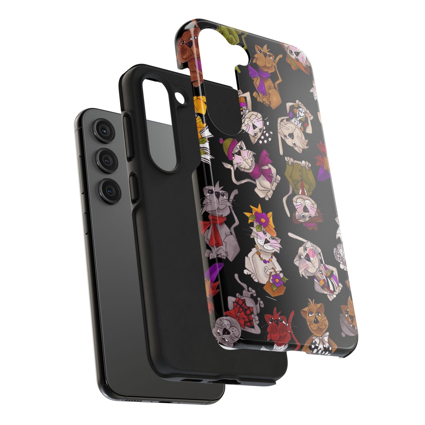 Spice Cats Tossed Black Phone Case