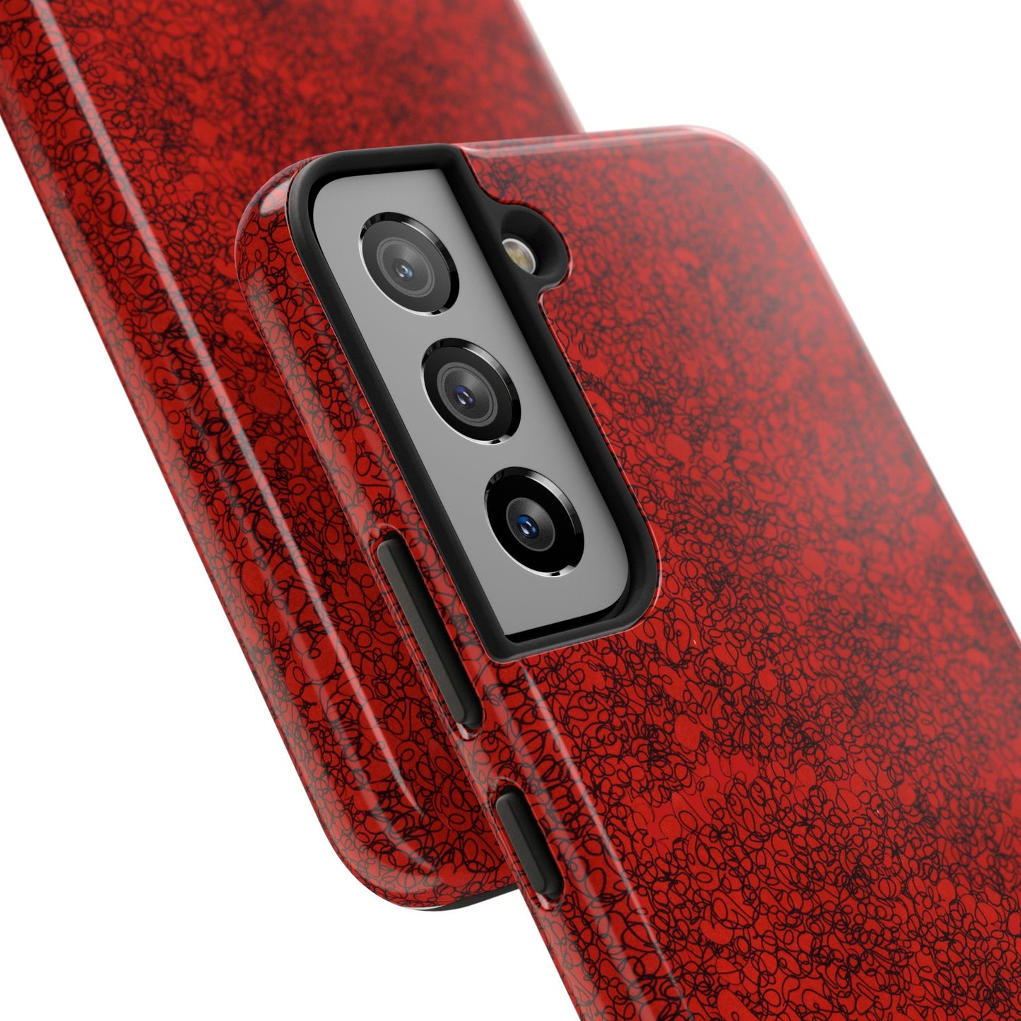 Scribble Red / Black Phone Case