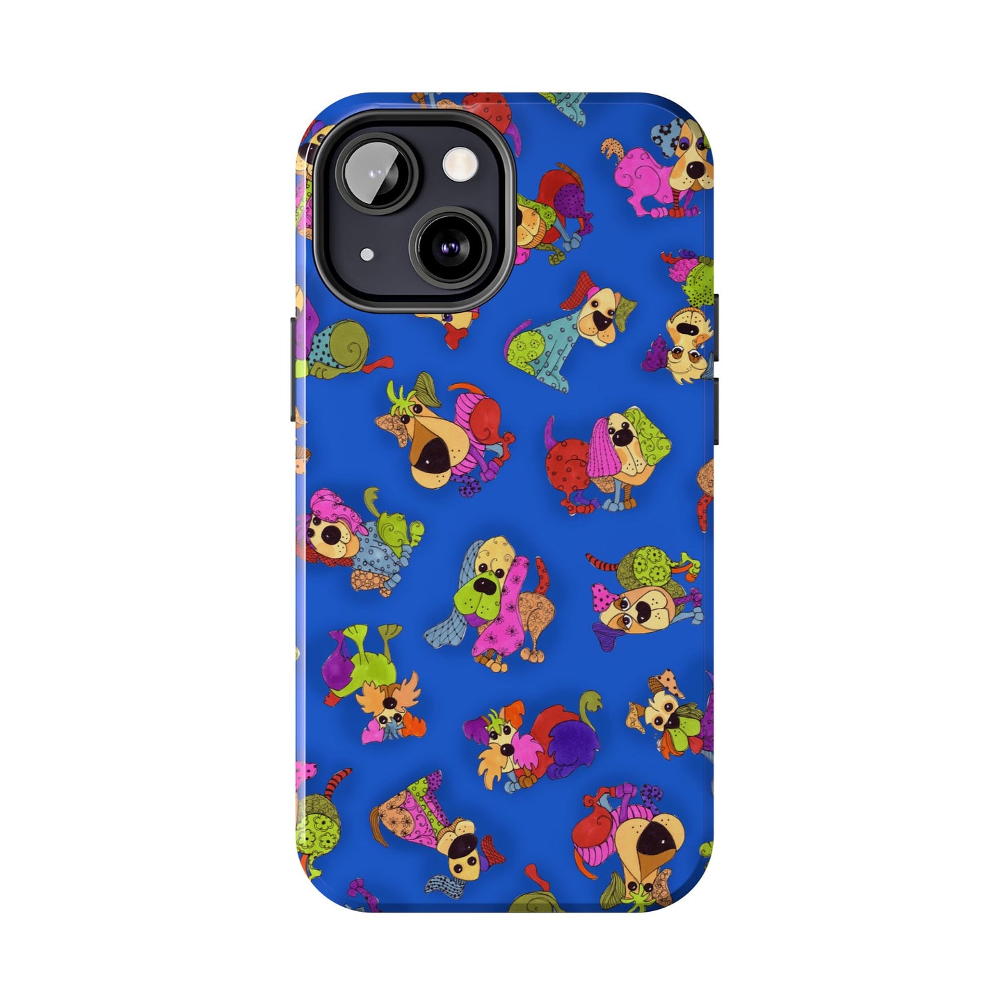 Tossed Happy Dogs Blue Phone Case