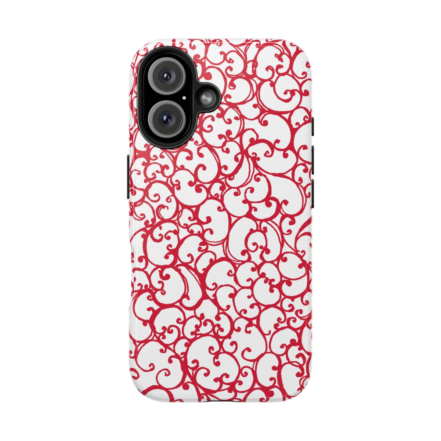 Scrollie White / Red Phone Case