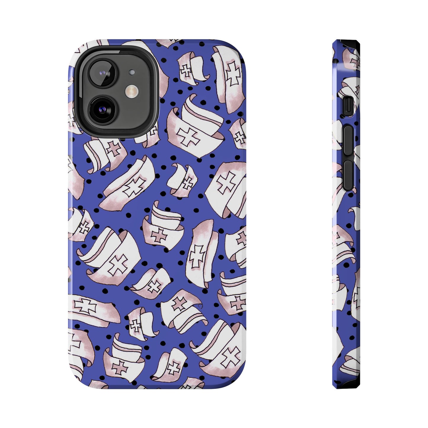 Med Hats Blue / Black Phone Case