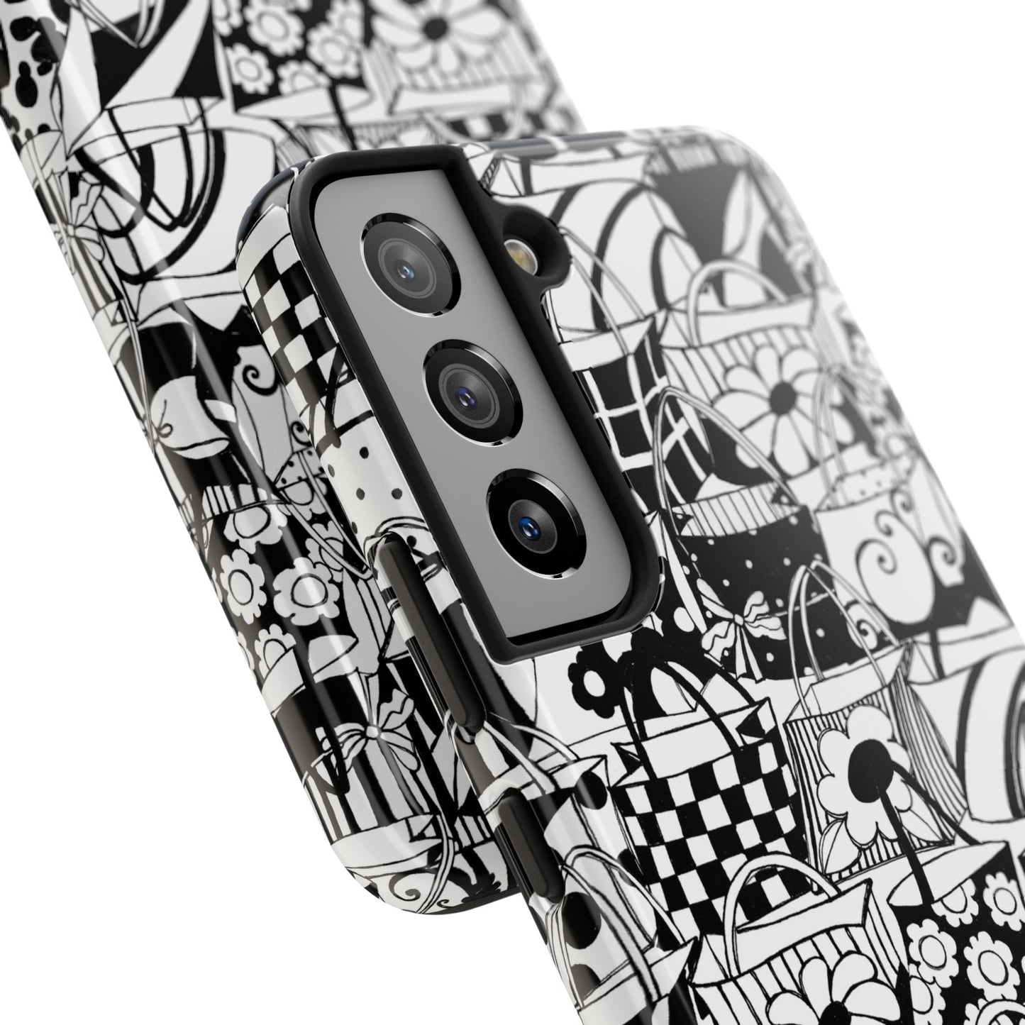Totally Black / White Phone Case