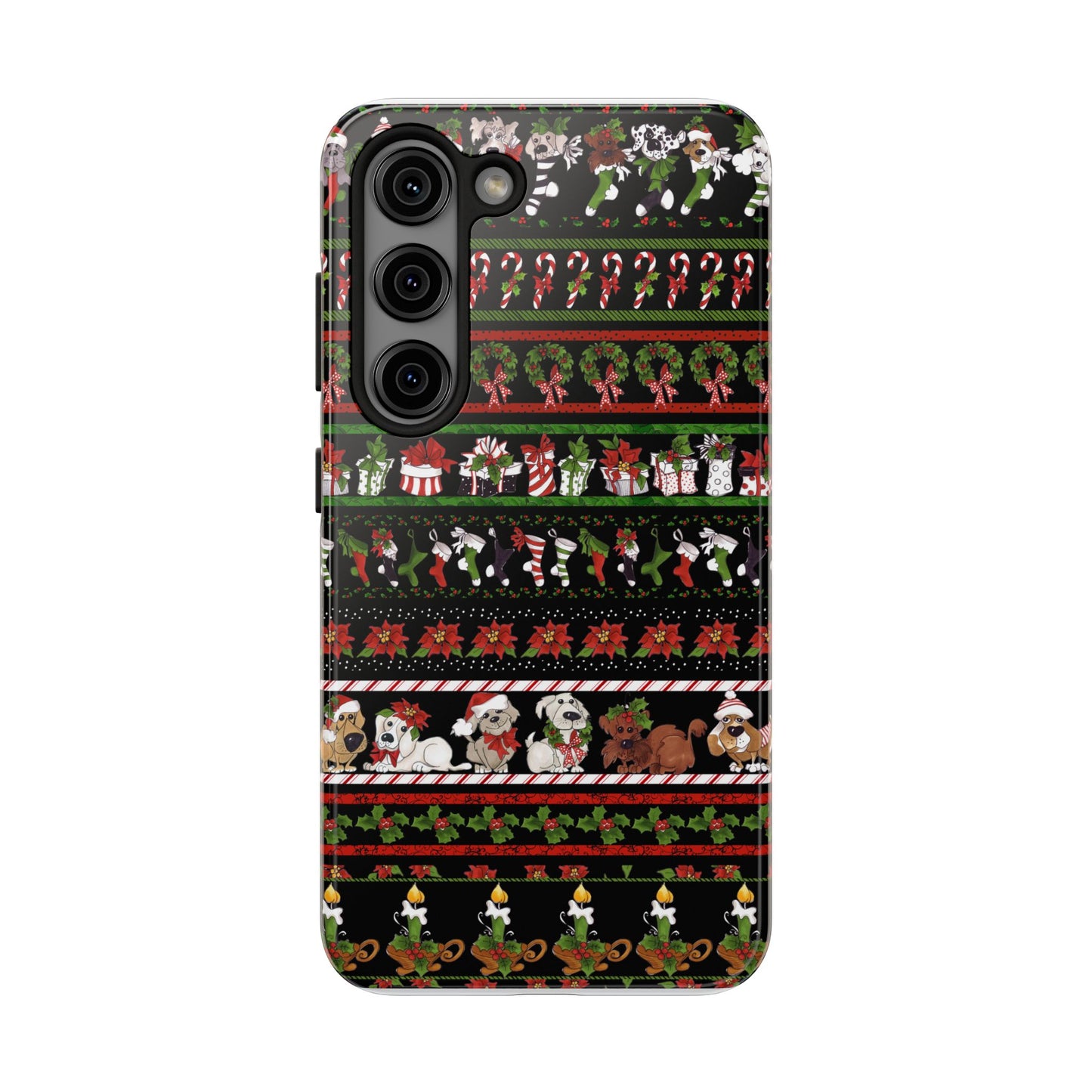 Holiday Borders Black Phone Case
