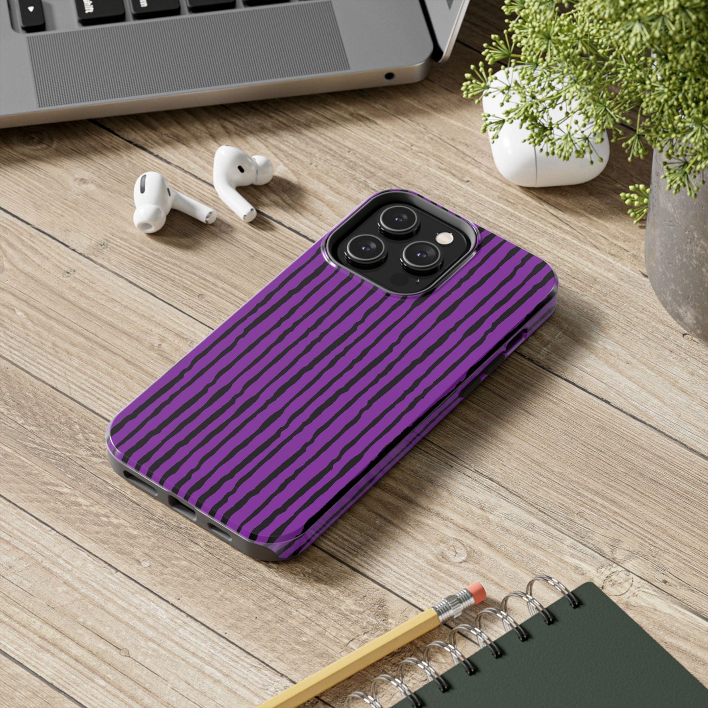 Sorta Stripe Purple / Black Phone Case