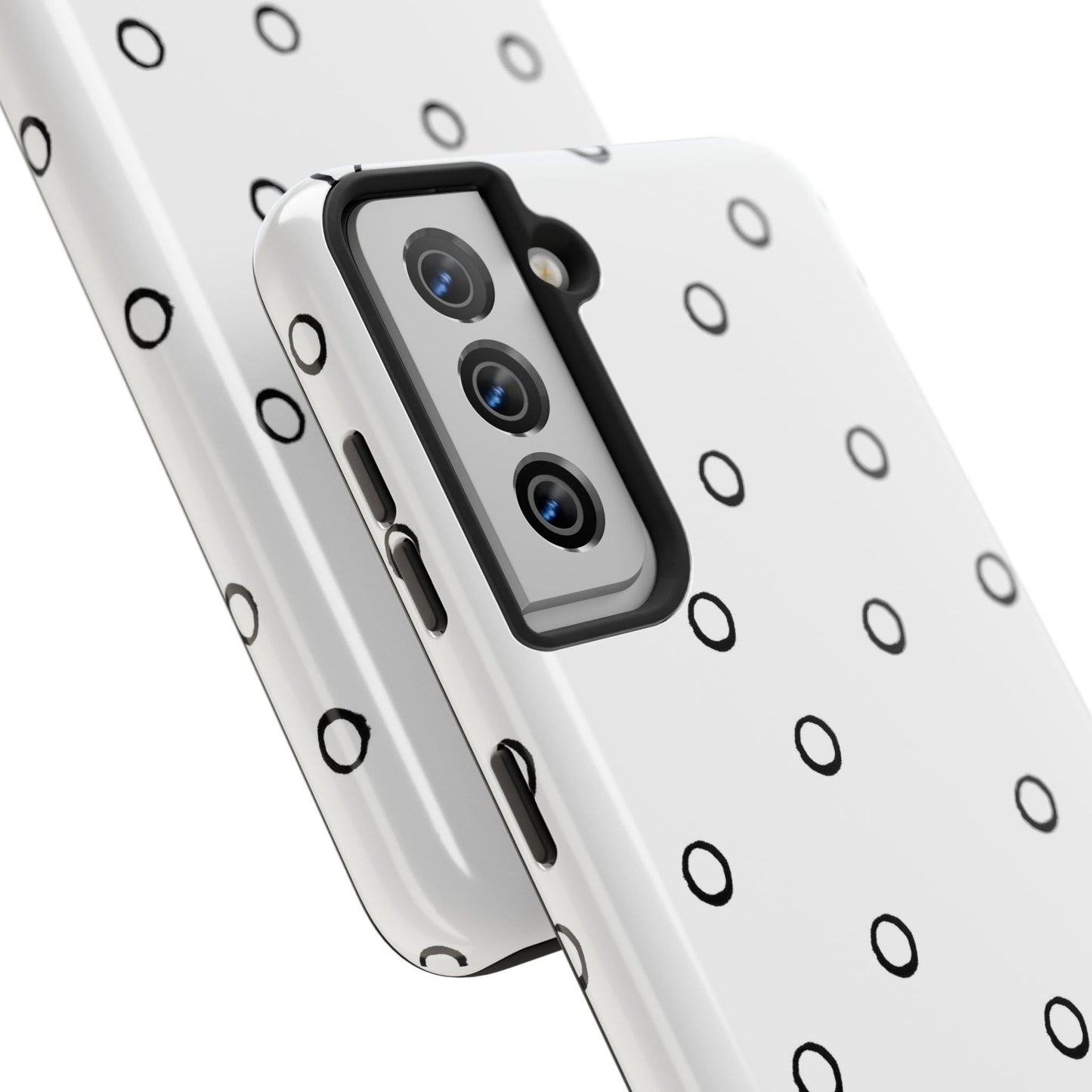 Open Dots White / Black Phone Case