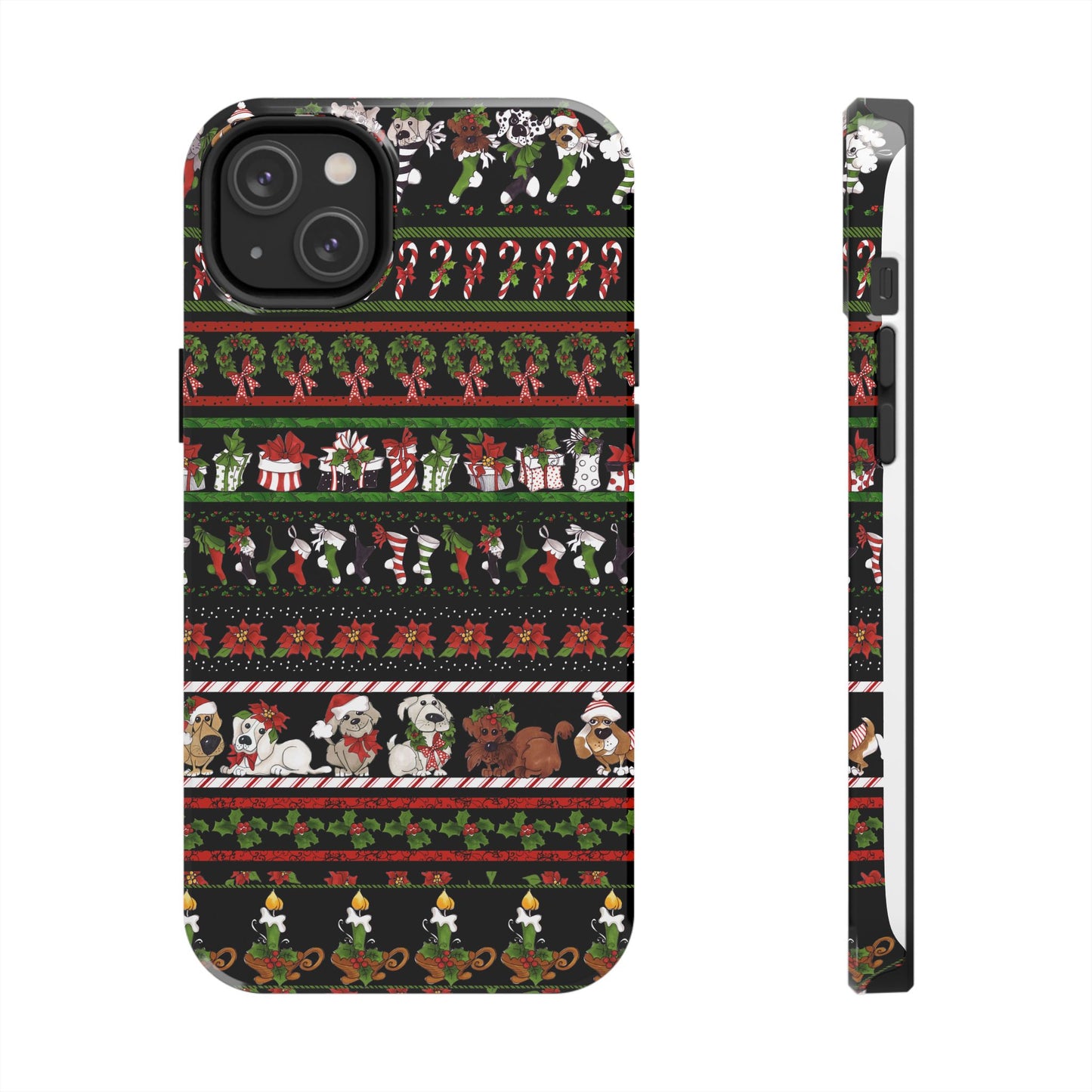Holiday Borders Black Phone Case