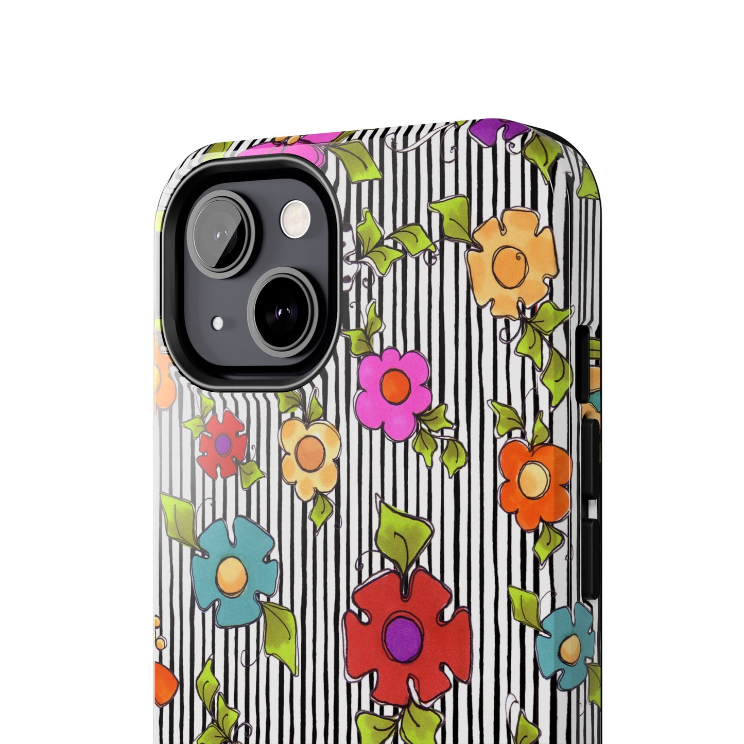 Dog Blooms White / Black Phone Case