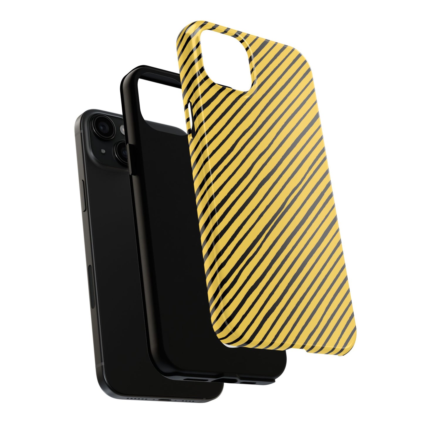 Quirky Bias Stripe Yellow / Black Phone Case