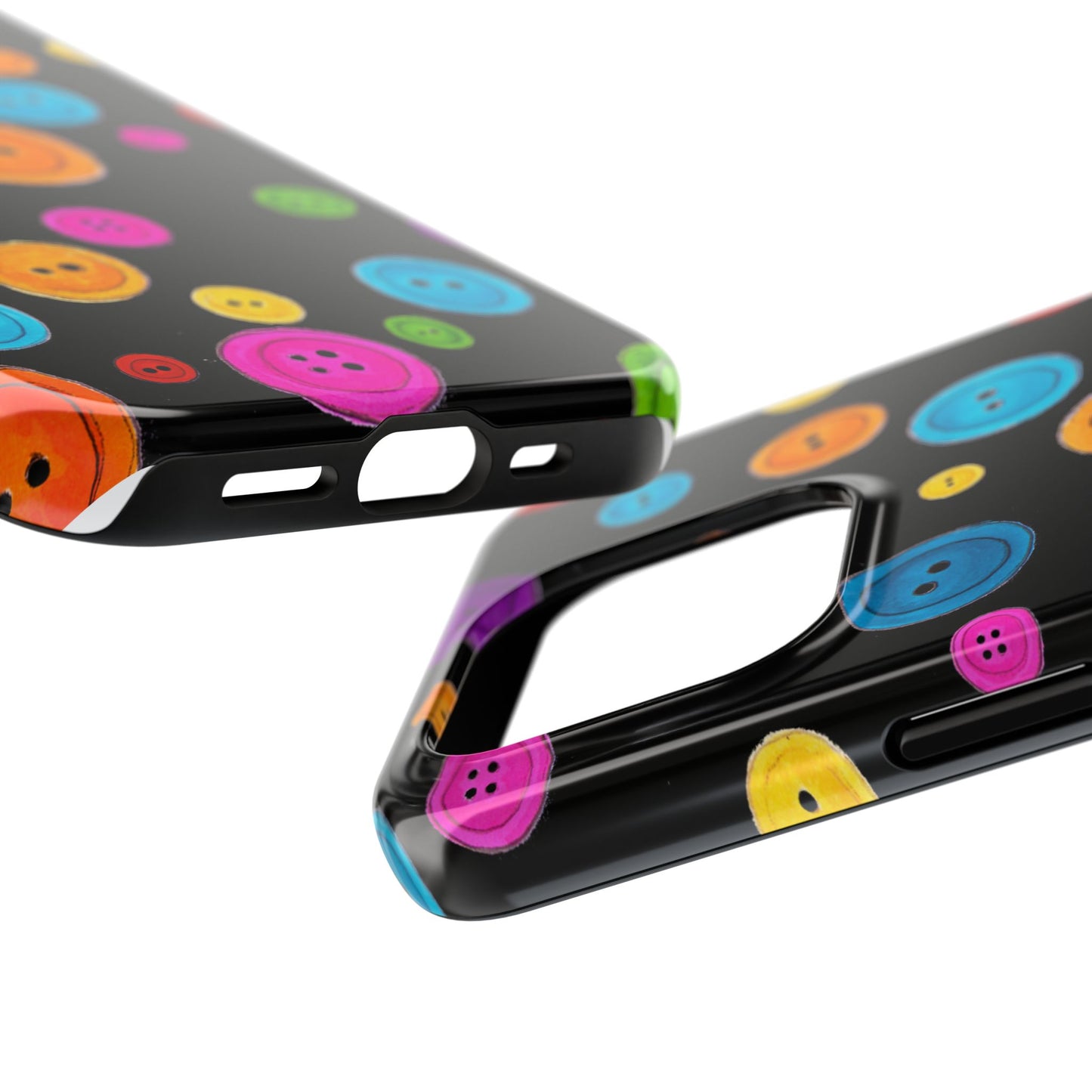 Button Dots Black Phone Case