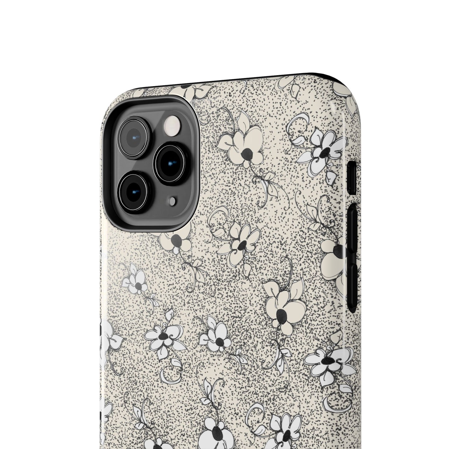 Daisy Flecks Ivory / Black Phone Case