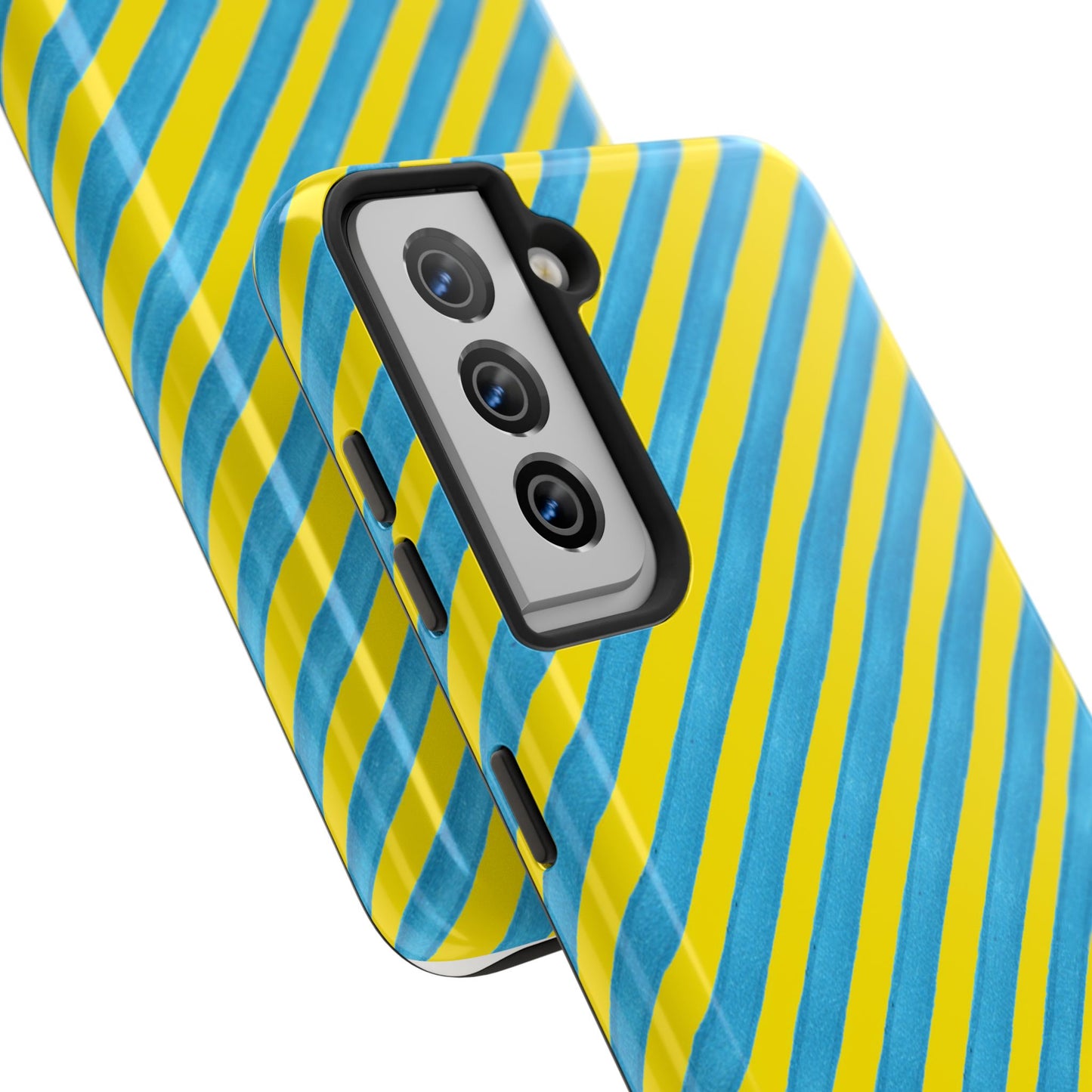 Bias Stripe Turquoise / Yellow Phone Case