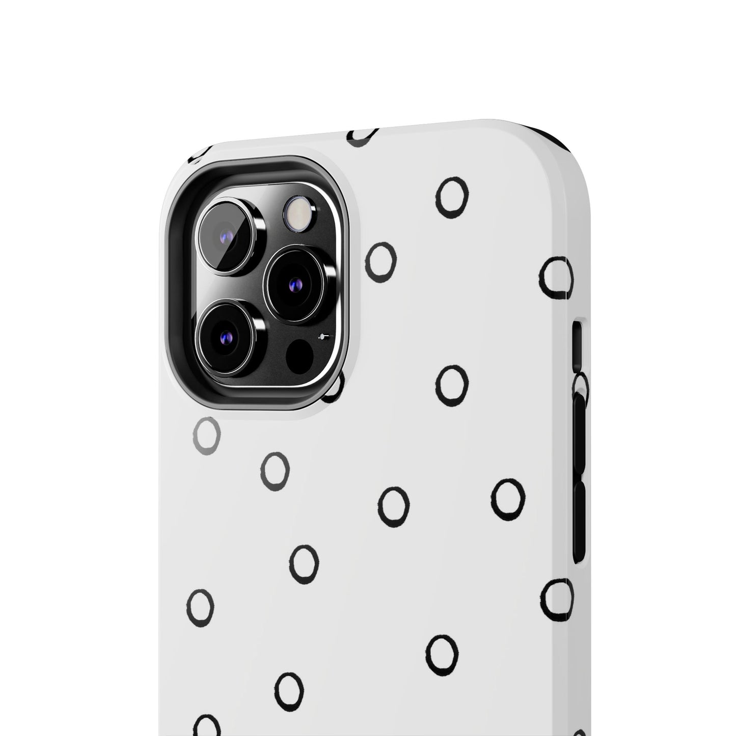 Open Dots White / Black Phone Case