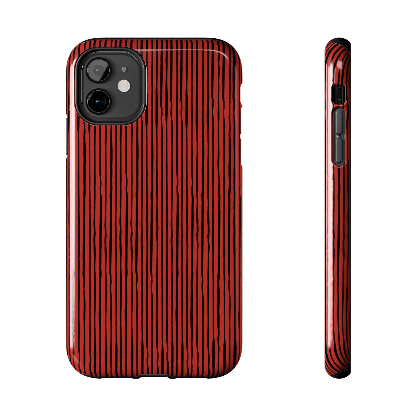 Quirky Bias Stripe Red / Black Phone Case