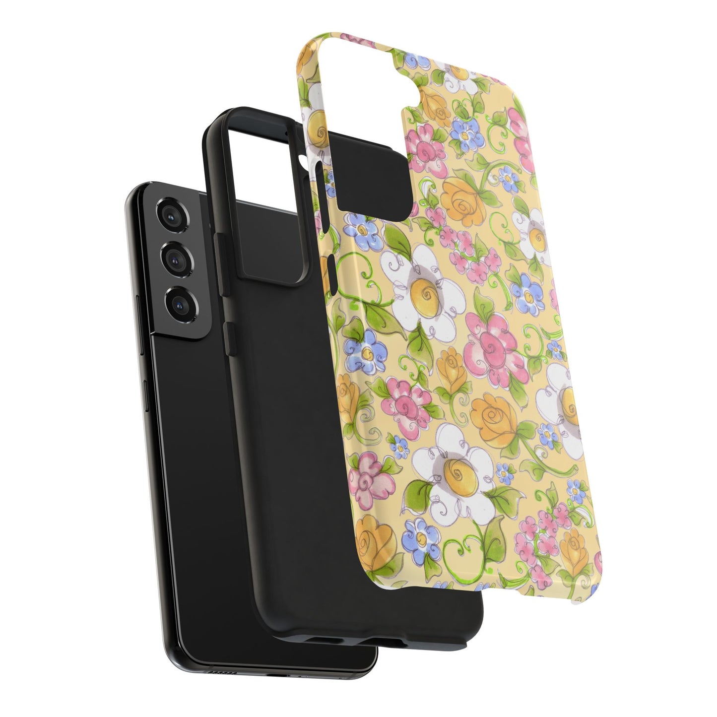 Flower Frolic Yellow Phone Case