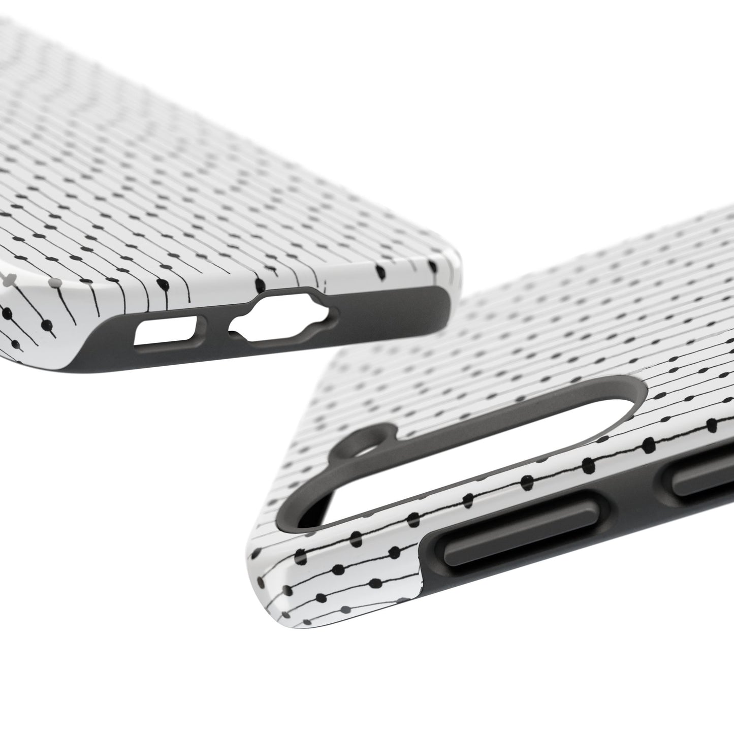 Pin Stripe White / Black Phone Case