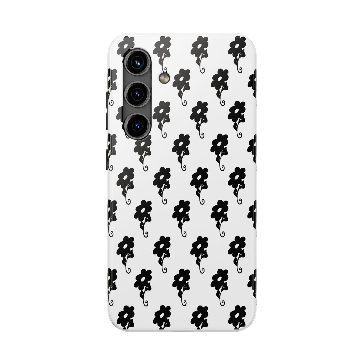 Flowers White / Black Phone Case