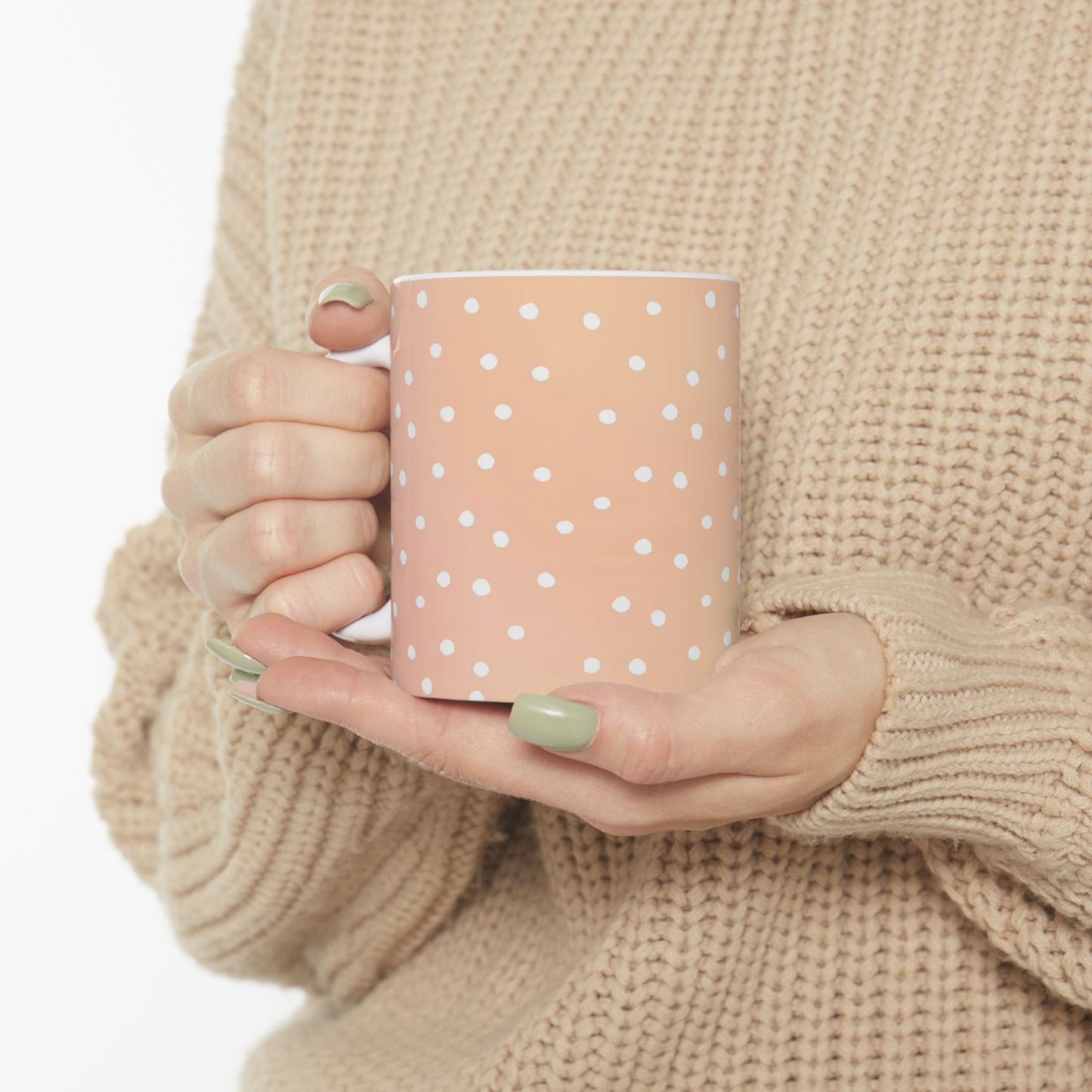 Dinky Dots Peach / White Cup
