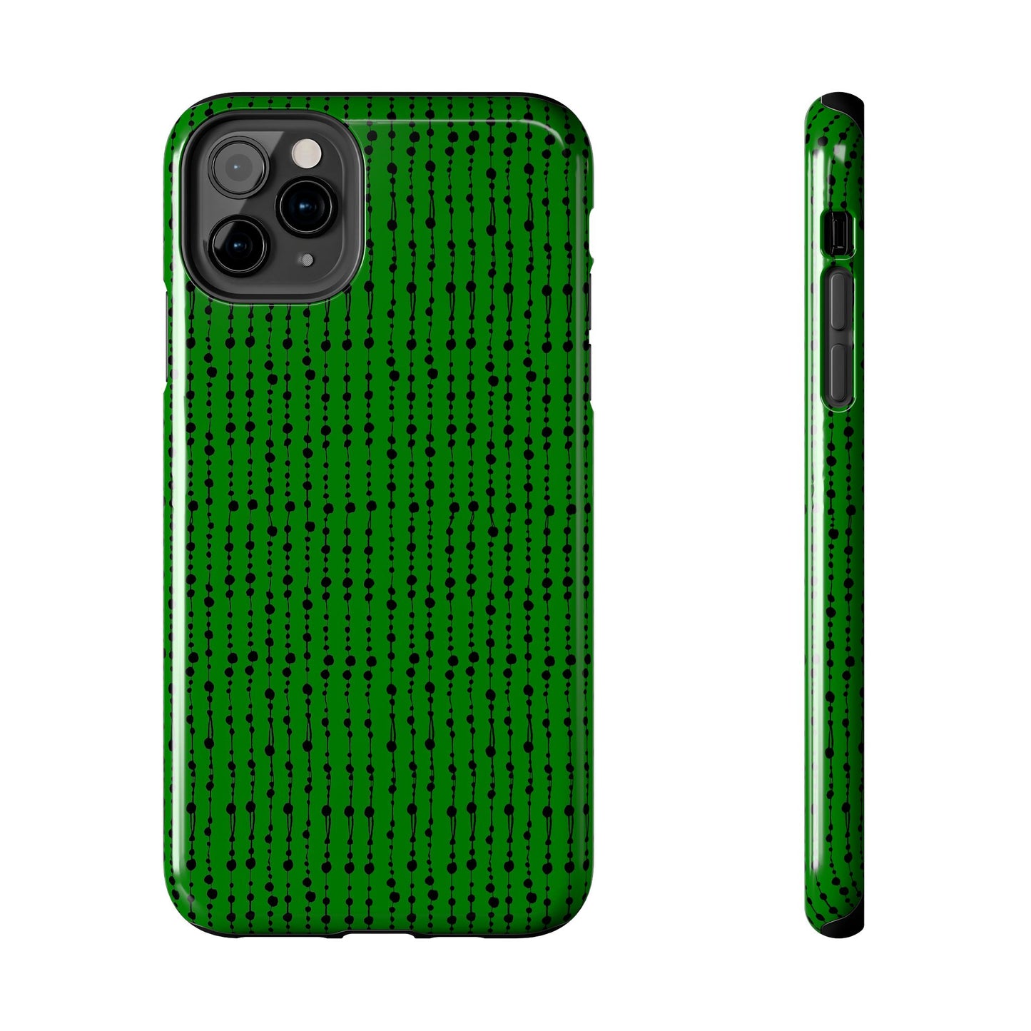 Beaded Curtain Green / Black Phone Case