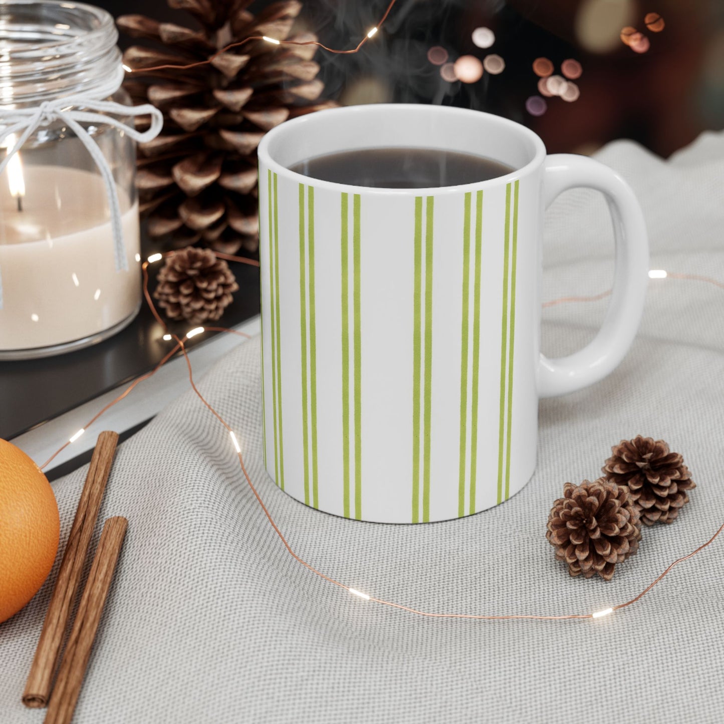 Green Double Stripe Cup