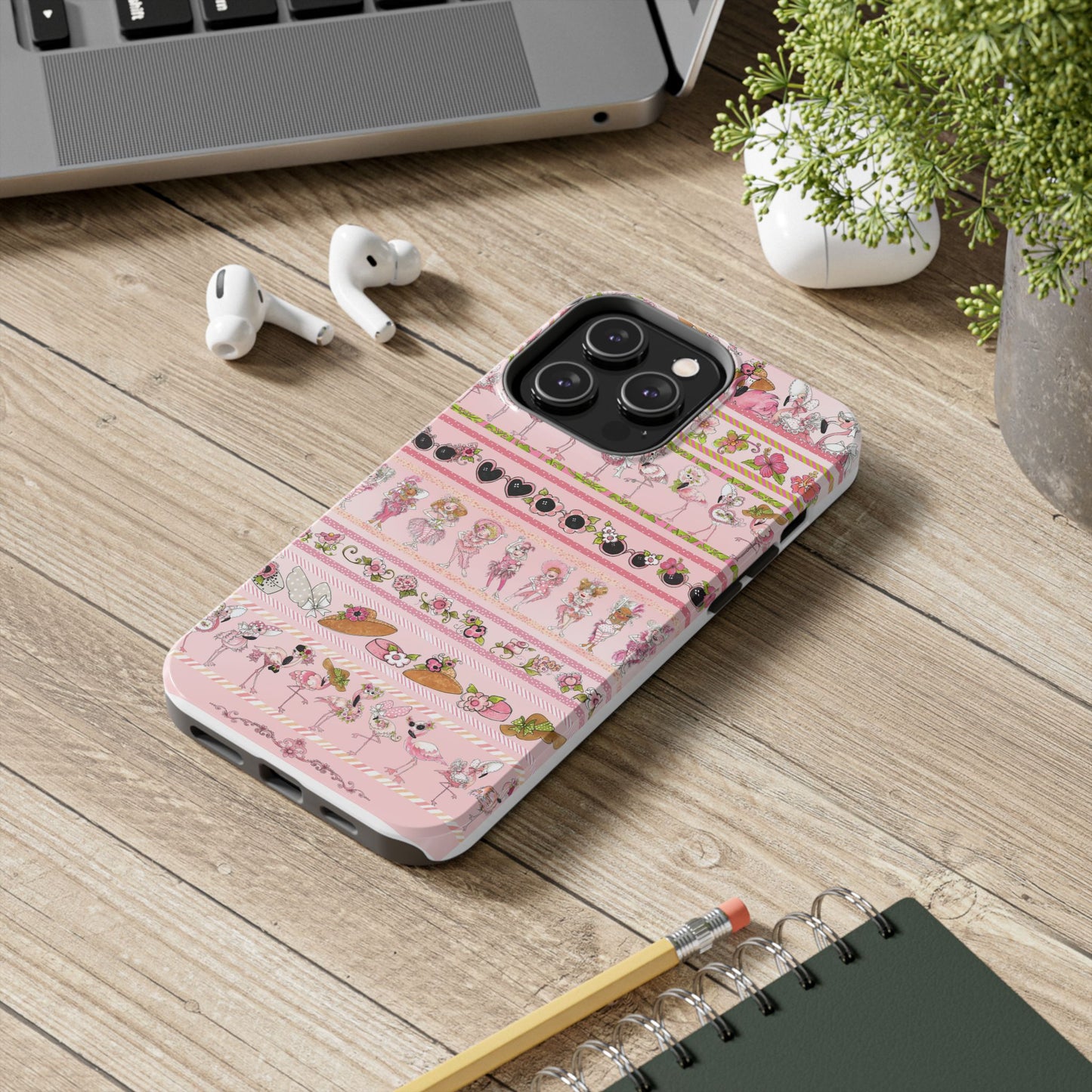 Flam Borders Pink Phone Case